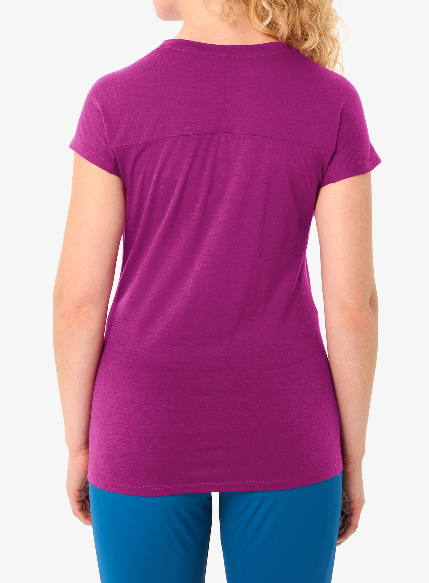 Tricou cu lana merinos femei Vaude Tekoa Wool T-Shirt - pink orchid
