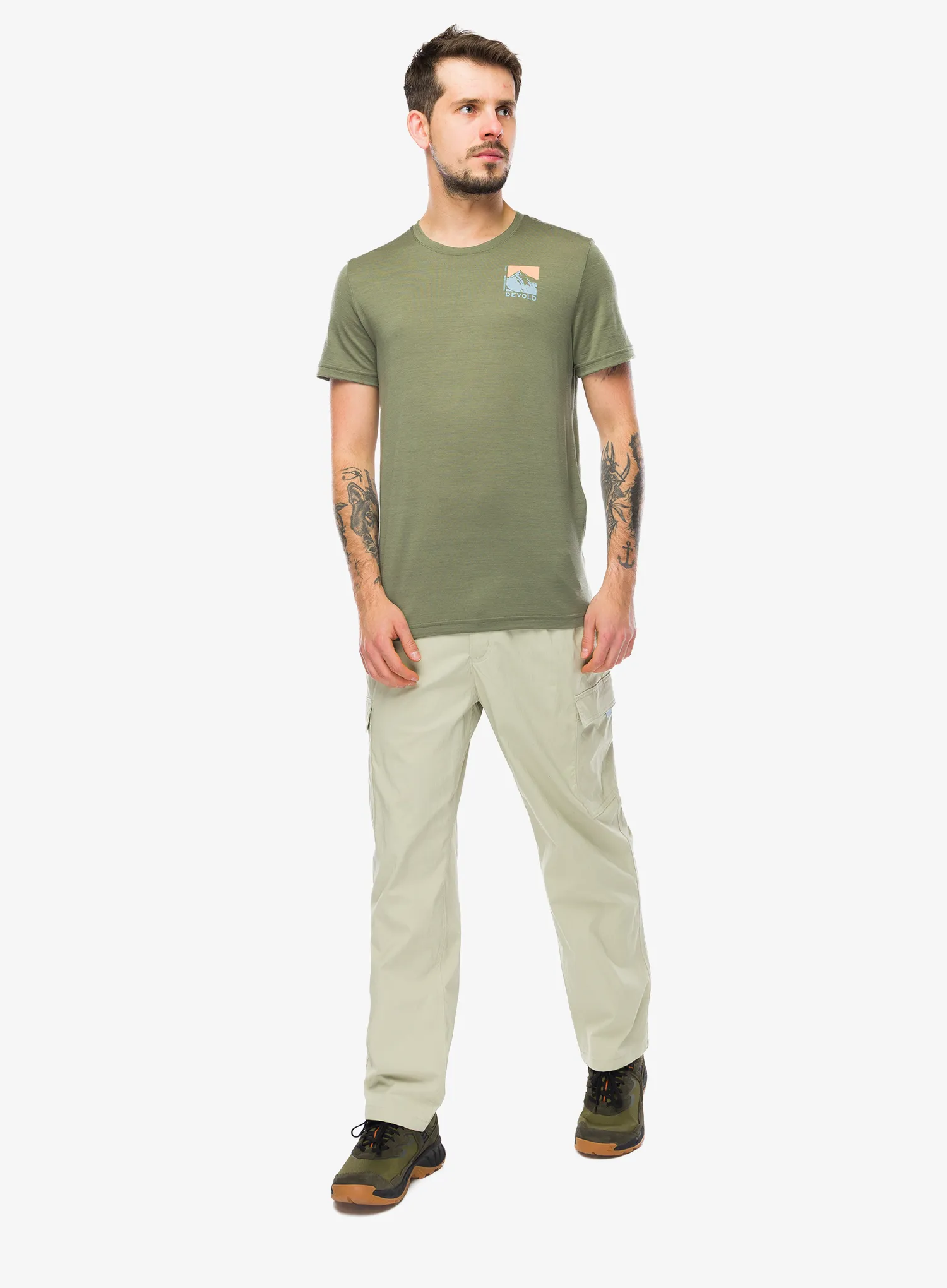 Tricou lana merinos Devold Classic Summit Tee - lichen
