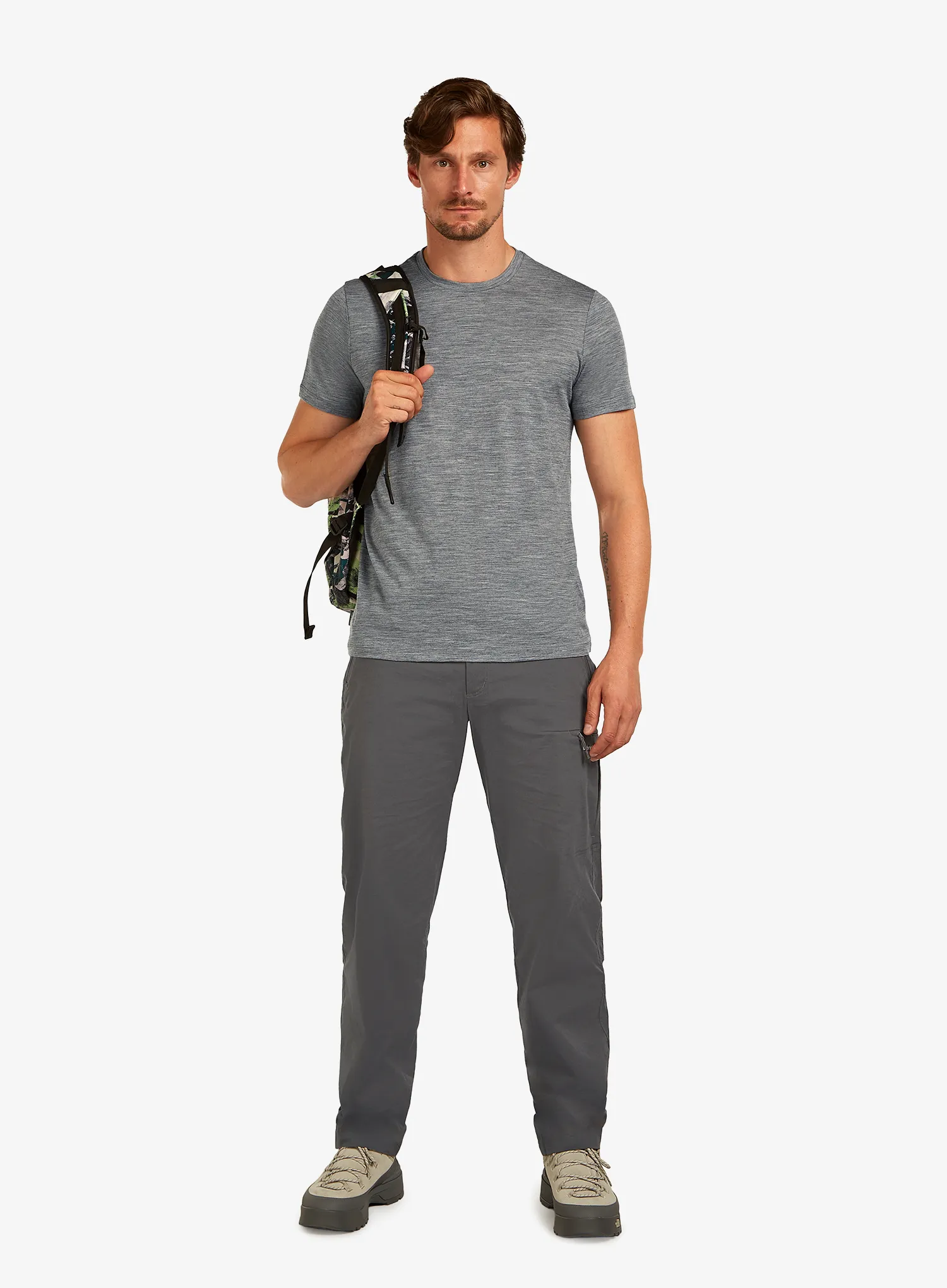 Tricou lana merinos Icebreaker Merino 150 Tech Lite III SS Tee - gritstone hthr