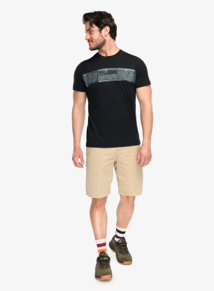 Tricou lana merinos Icebreaker Merino 150 Tech Lite SS Tee Elevation Line - black