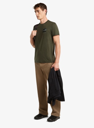 Tricou lana merinos Icebreaker Merino 150 Tech Lite SS Tee Evolving Layers - dk loden
