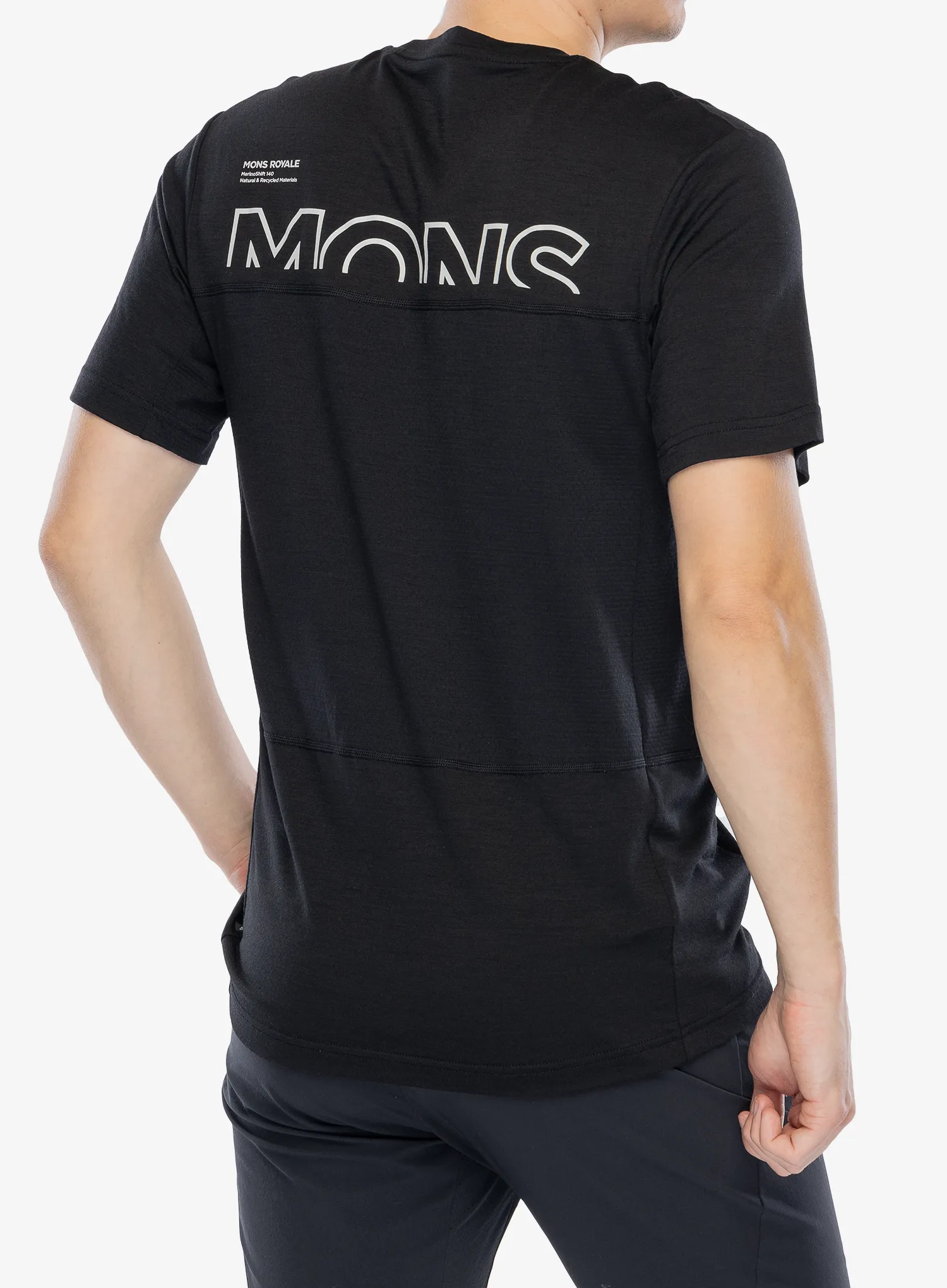 Tricou lana merinos Mons Royale Tarn Merino Shift T-Shirt - black