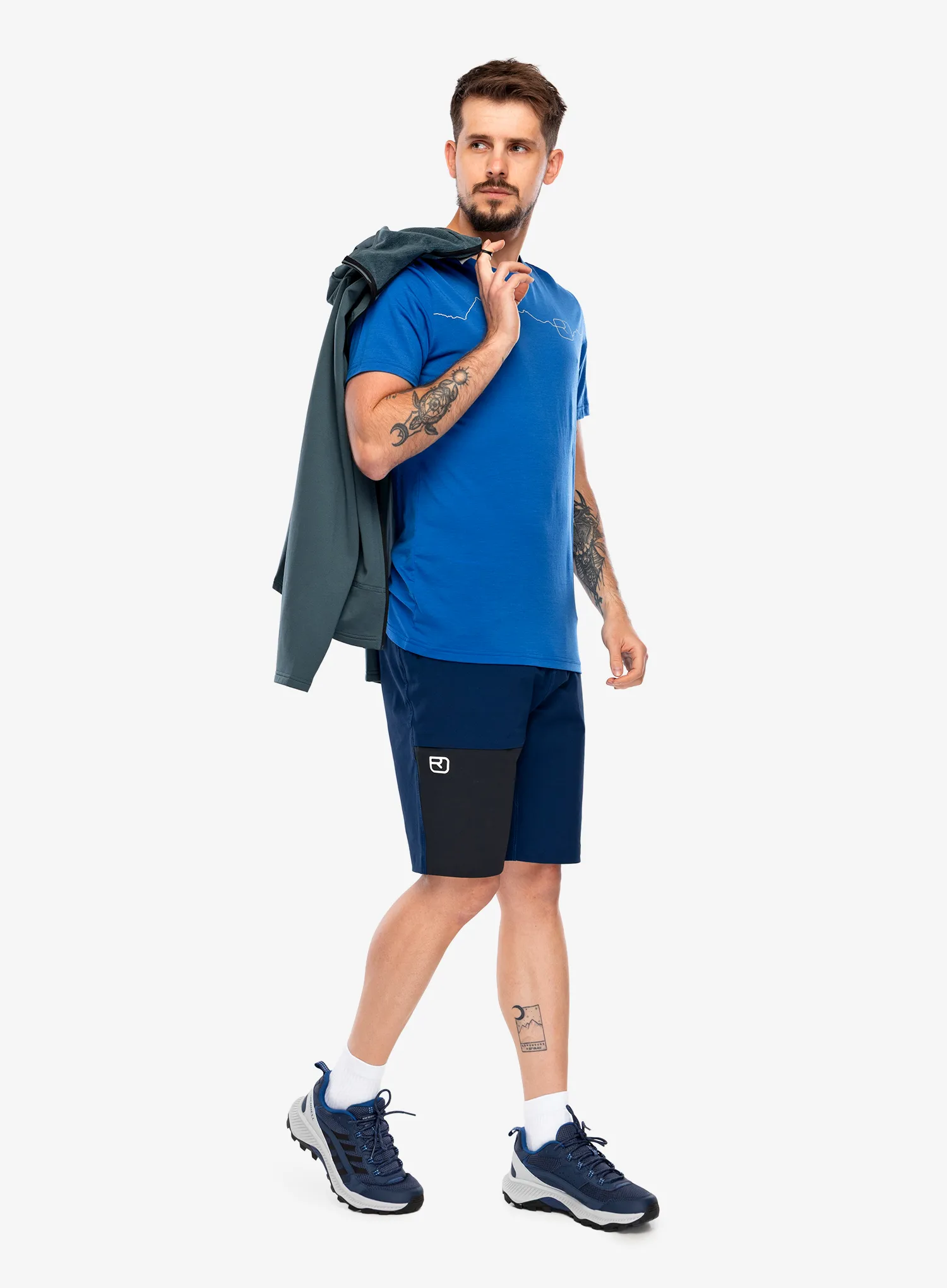 Tricou lana merinos Ortovox 150 Cool Mountain TS - blue note