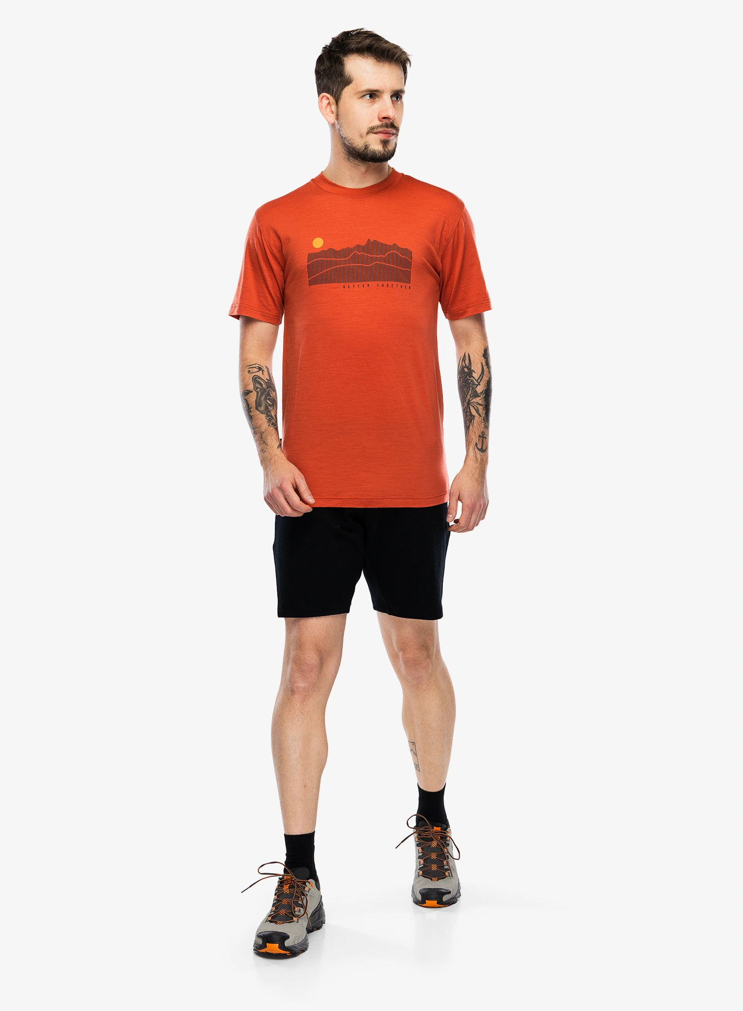 Tricou lana merinos Sensor Merino Active Sunrise Tee SS - terracotta