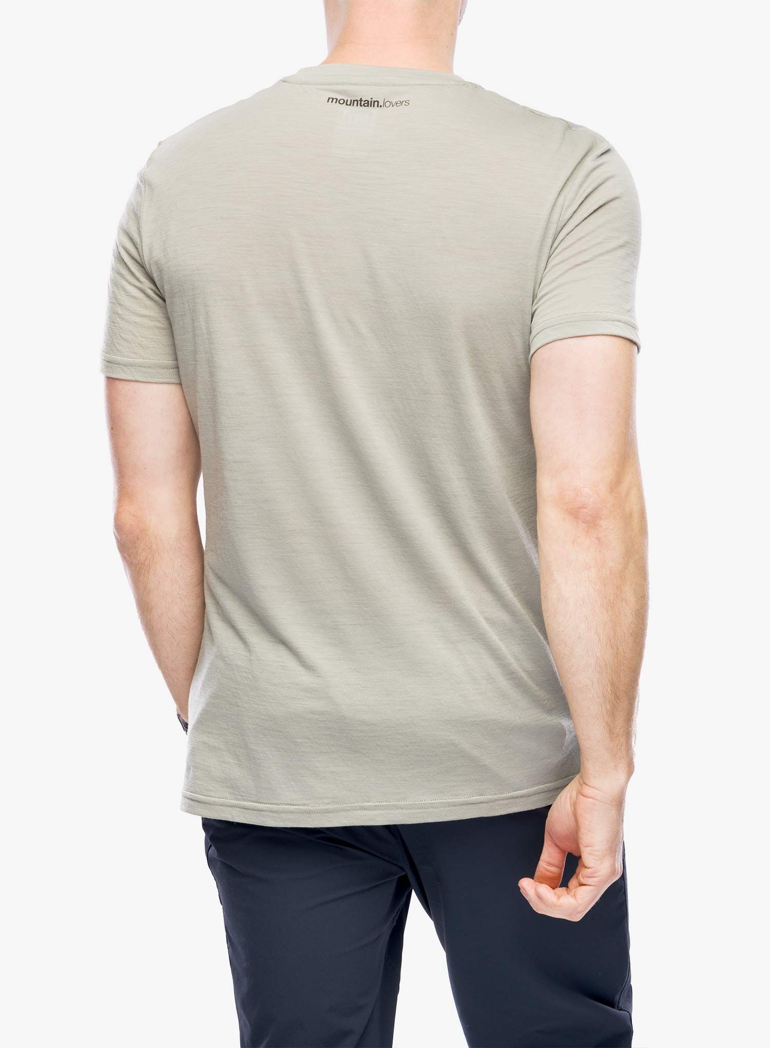 Tricou lana merinos Super.natural 7 Peaks Tee - dried sage/black ink