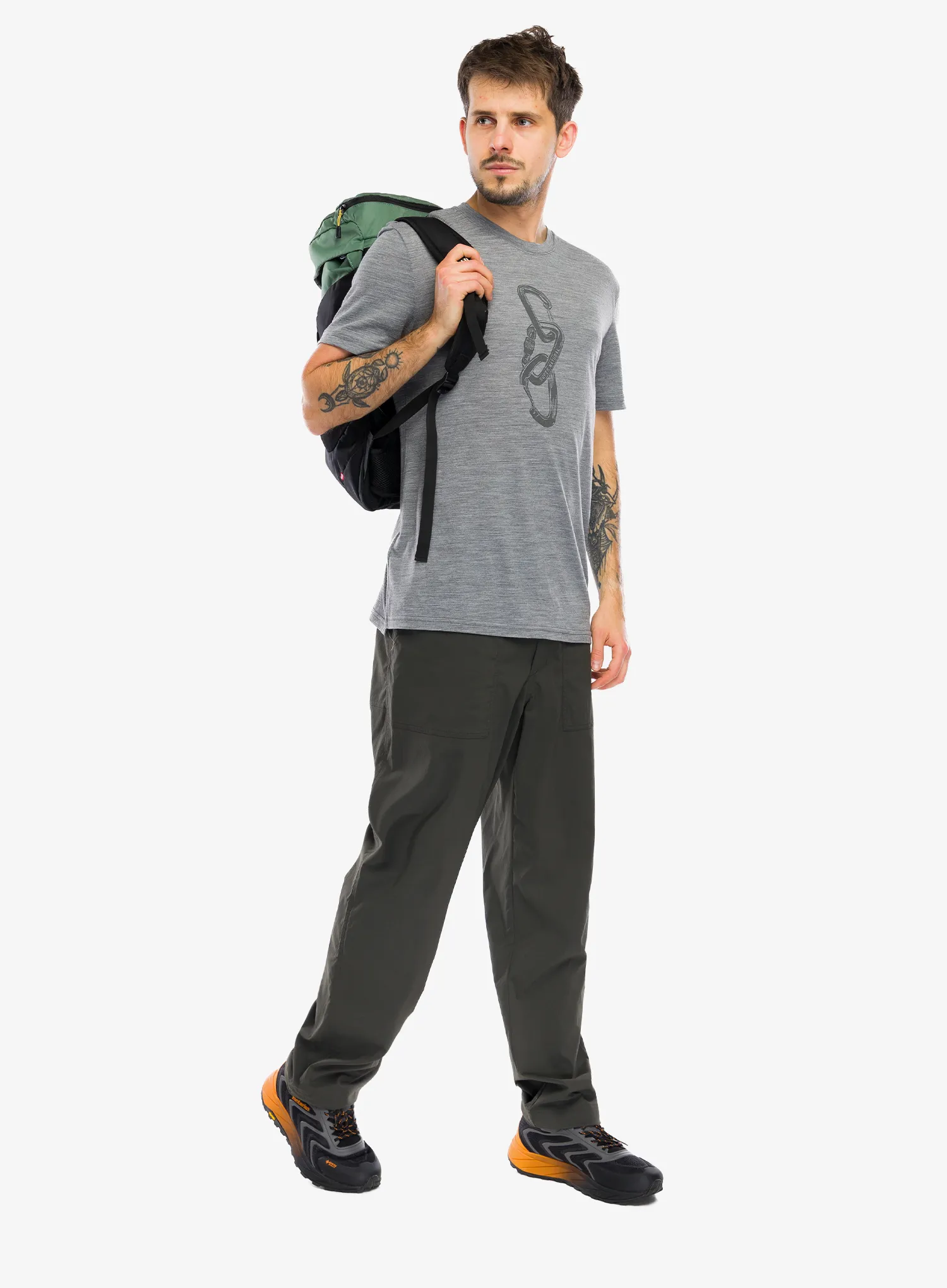 Tricou lana merinos Super.natural Carabineri Tee - c.mere grey mel/c.mere gry mel