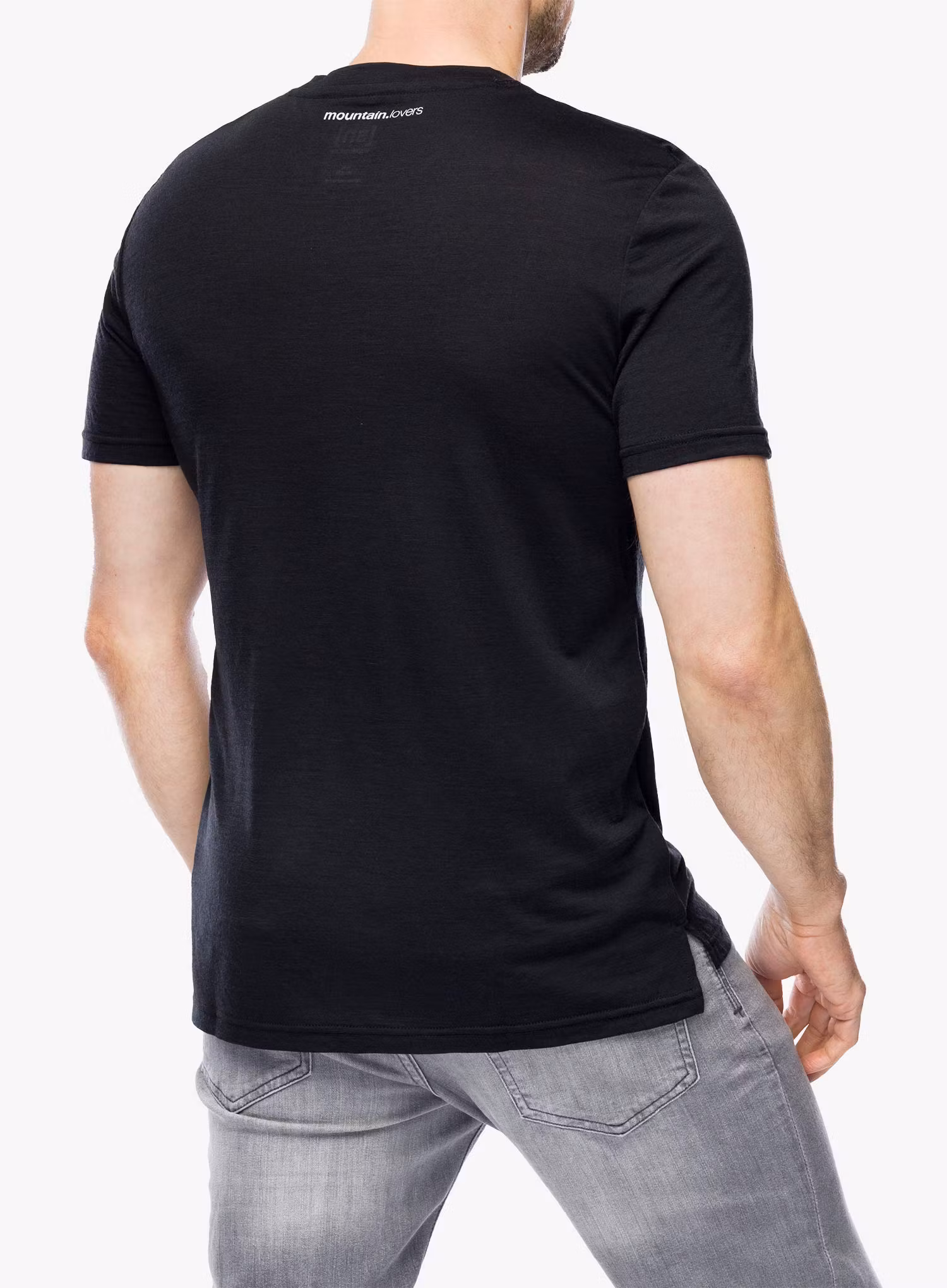 Tricou lana merinos Super.natural Carabineri Tee - jet black/vapor grey