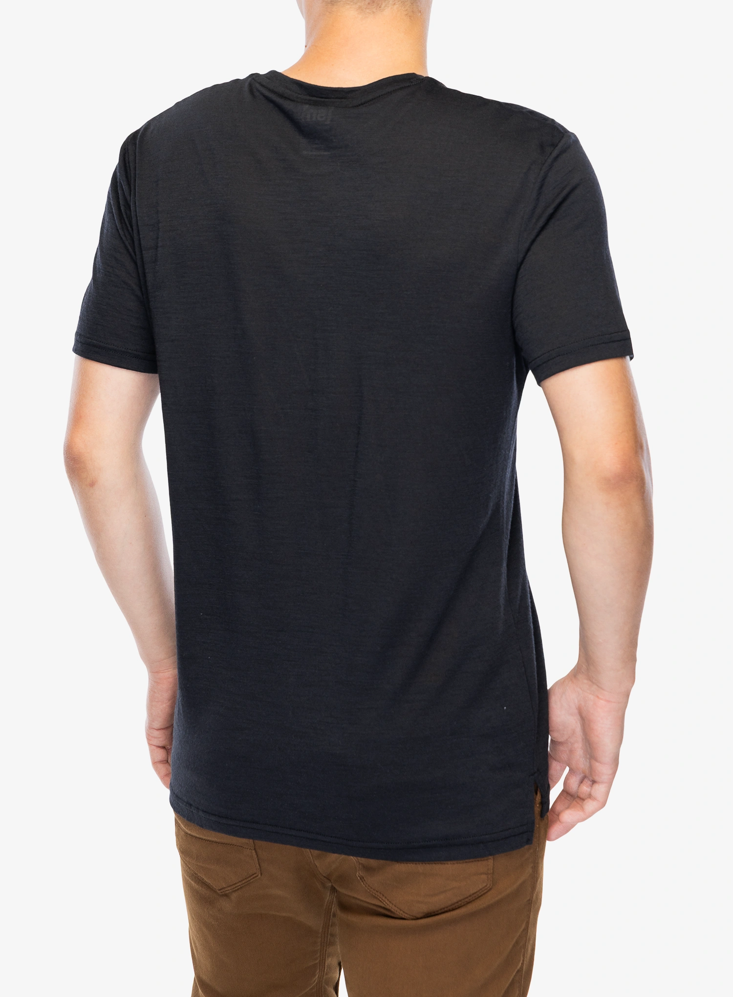 Tricou lana merinos Super.natural Teabag World Tee - jet black/vapor grey