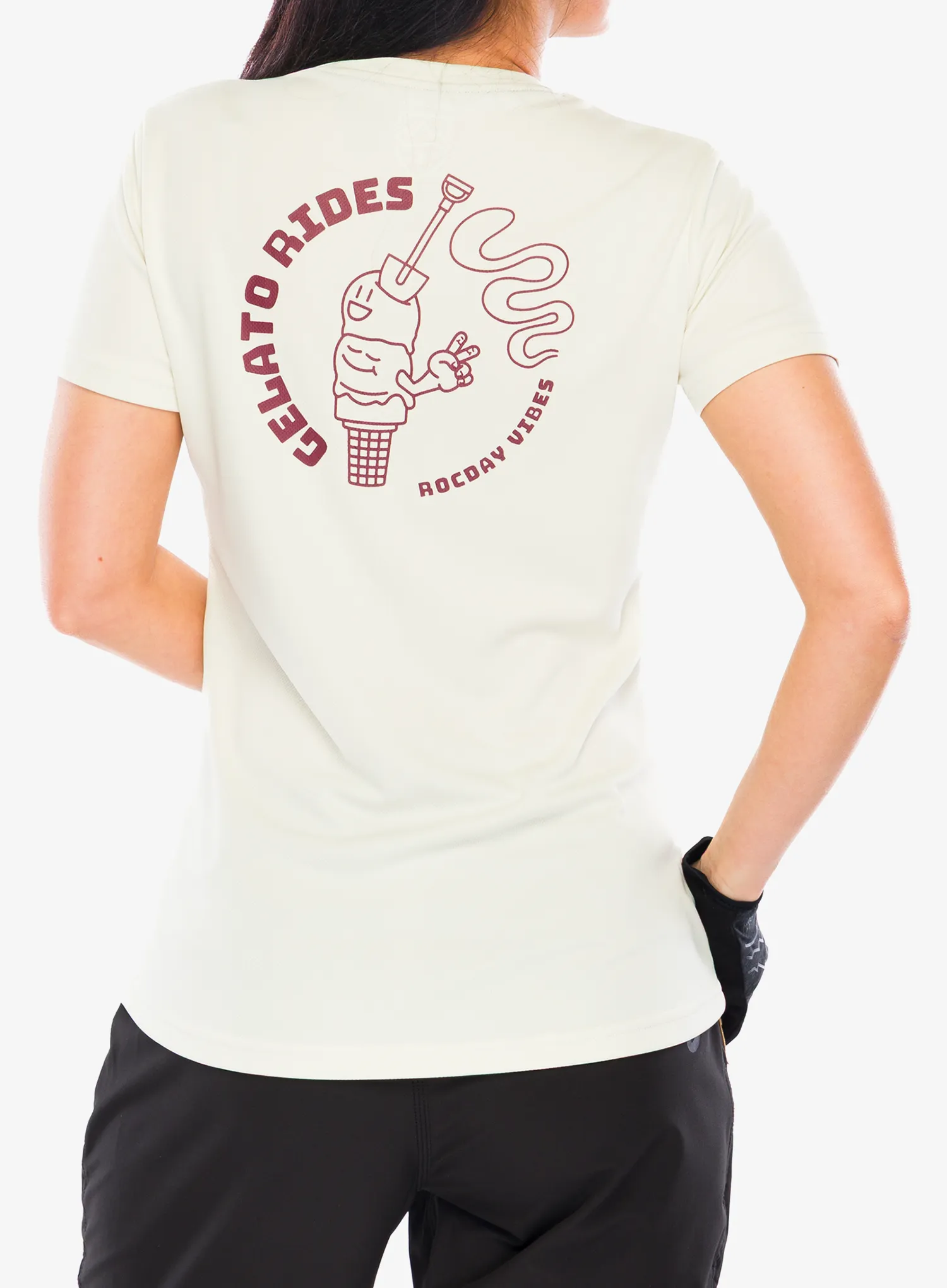 Tricou ciclism femei Rocday Gelato Short Sleeve - beige