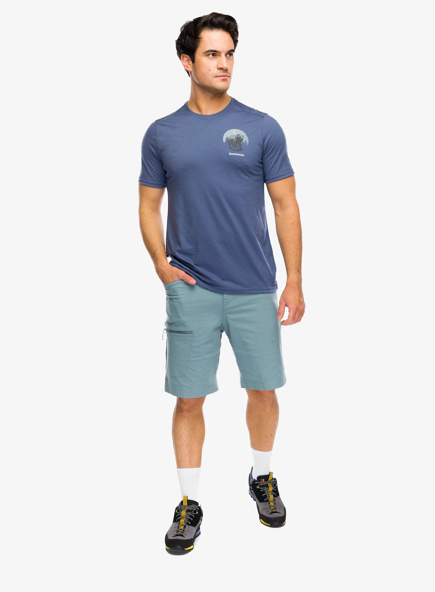 Tricou Smartwool Lunar Bear Active Short Sleeve Graphic Tee - nightfall blue
