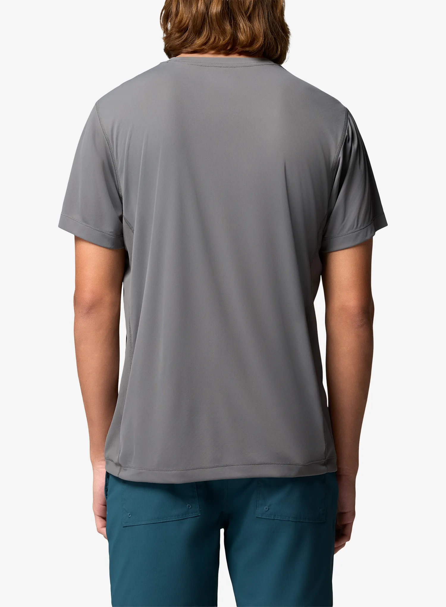 Tricou uscare rapida Columbia Zero Rules Light S/S Graphic Crew - city grey/scripted peaks