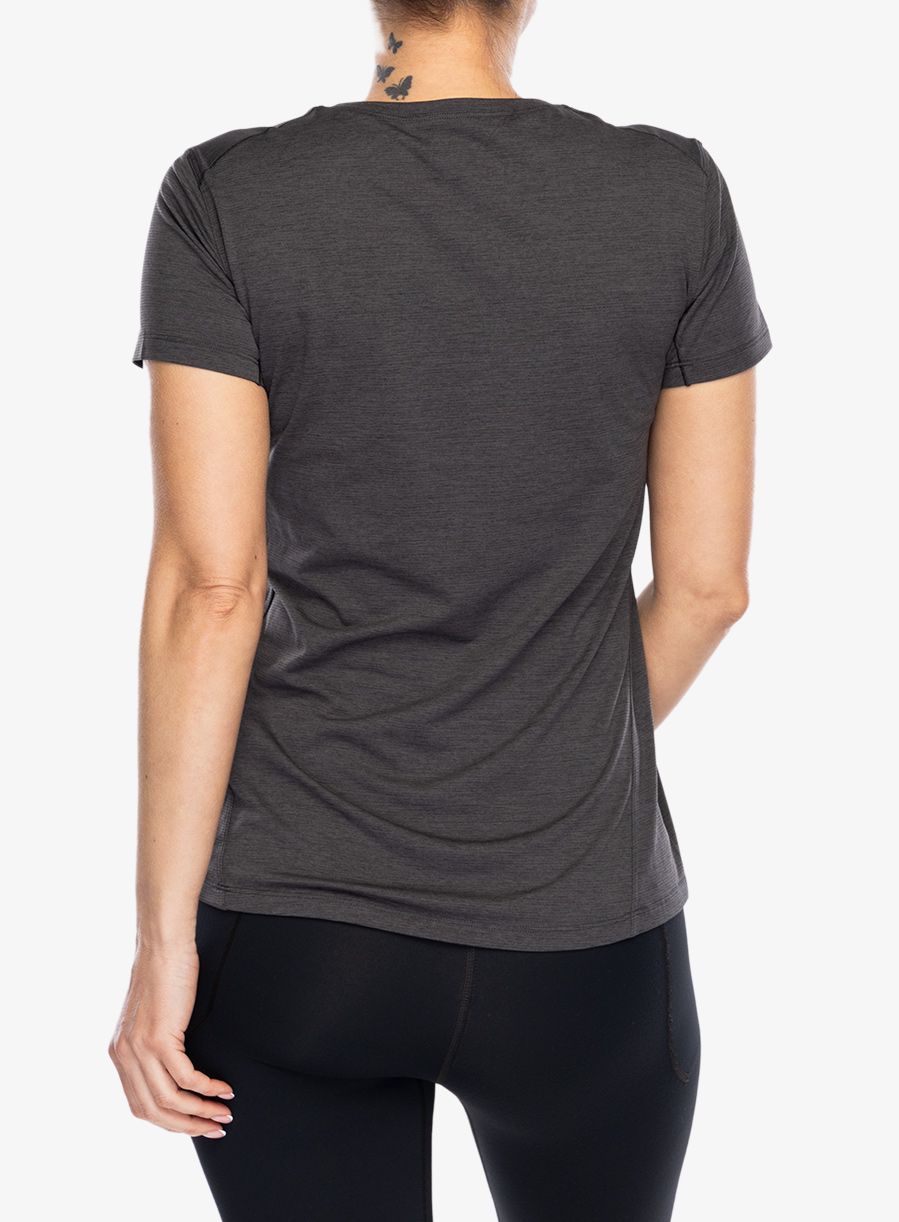 Tricou uscare rapida femei Arcteryx Taema Crew Neck SS - black heather