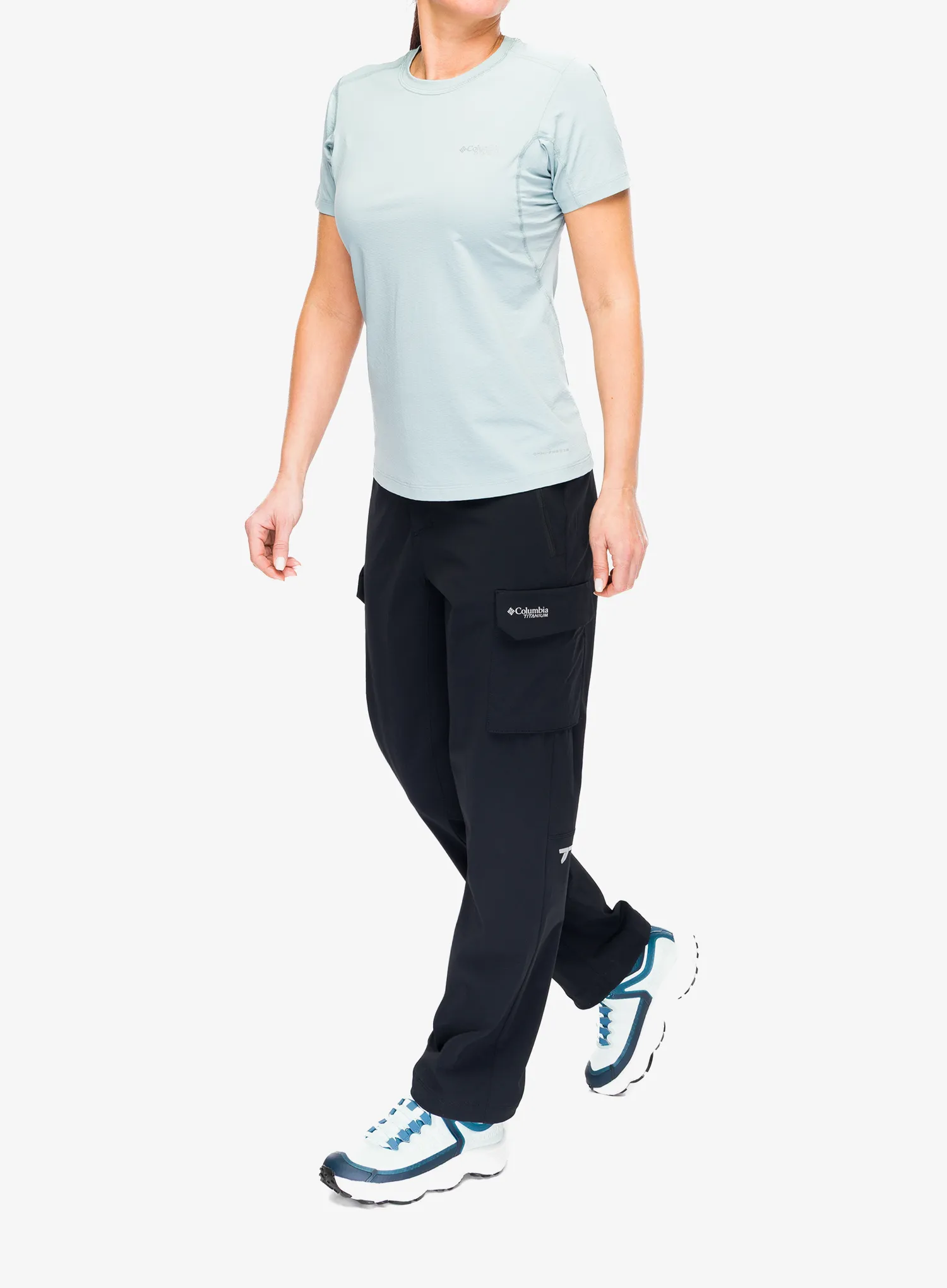 Tricou uscare rapida femei Columbia Diamond Peak Pro Short Sleeve - crushed blue