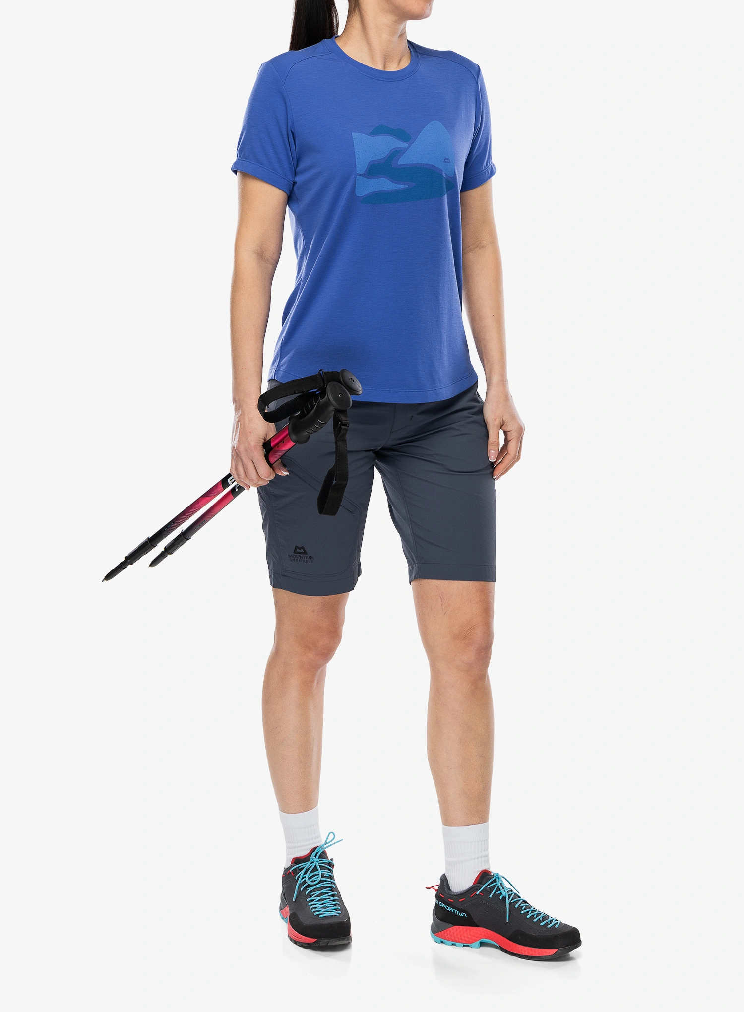 Tricou uscare rapida femei Mountain Equipment Headpoint Graphic Tee - vivid blue