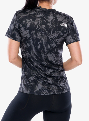 Tricou uscare rapida femei The North Face Flex S/S Tee Reg Aop - tnf black waterfall prizm