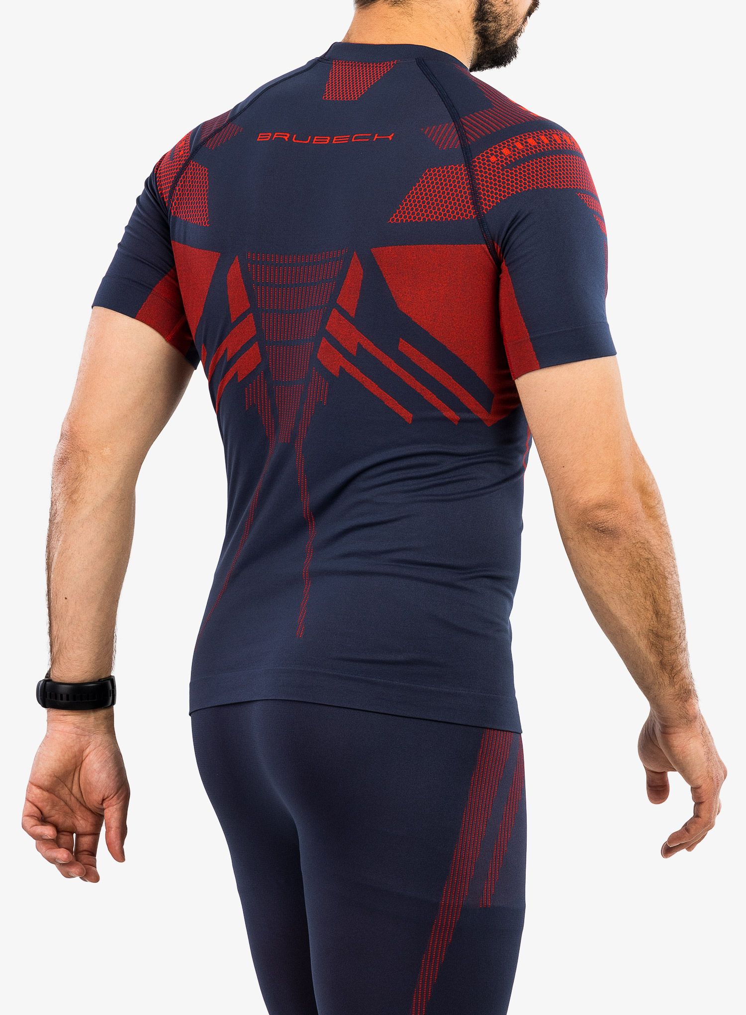 Tricou termic de corp barbati Brubeck Dry T-shirt - navy/red