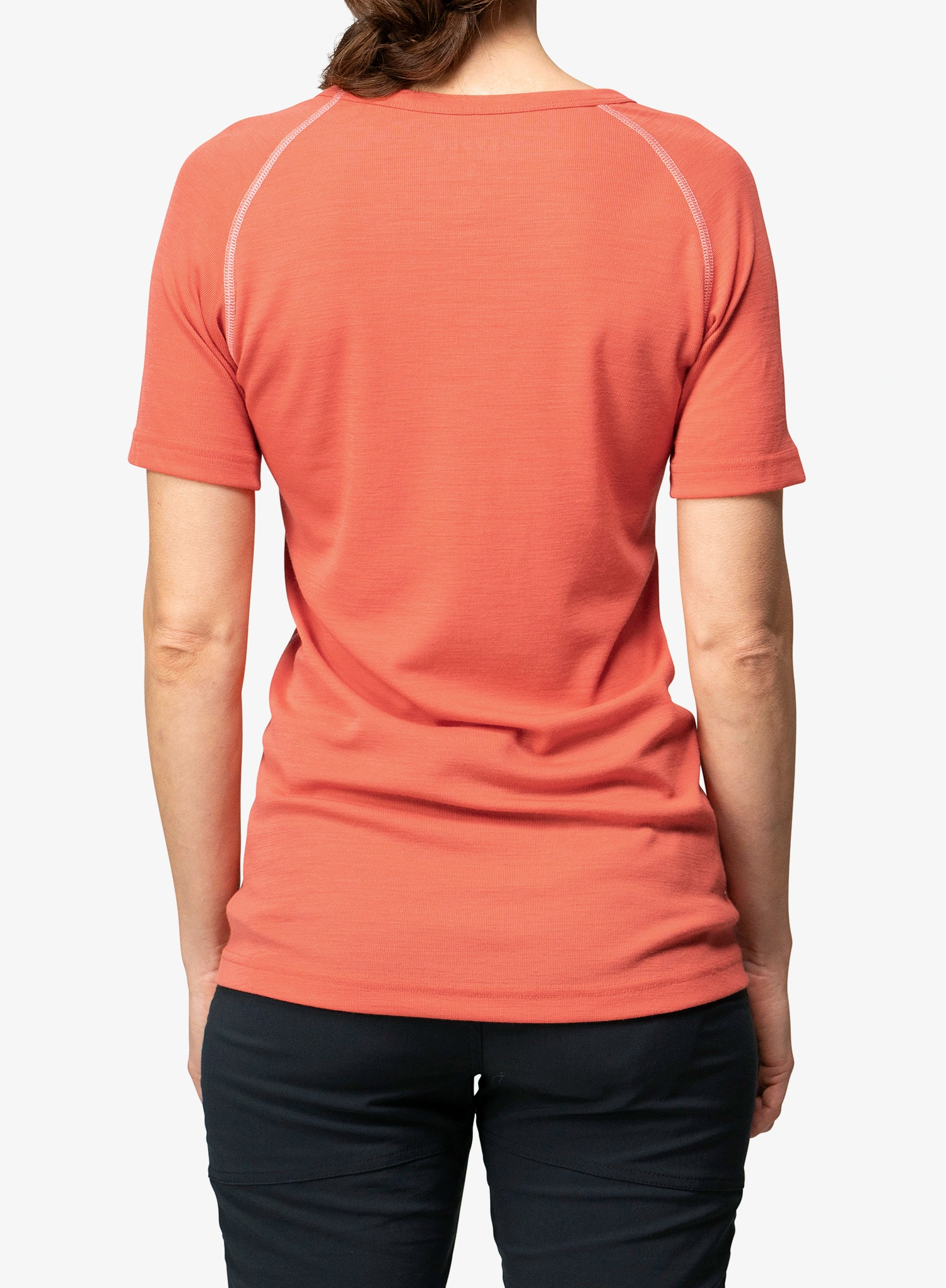 Tricou termic femei Devold Lauparen Merino 190 Base Tee - coral