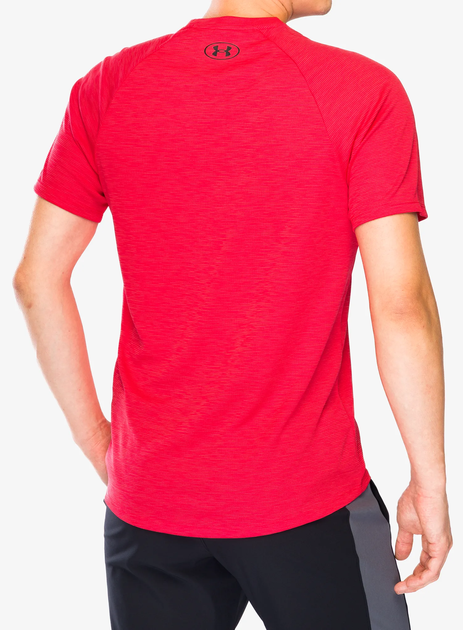 Tricou sport de antrenament Under Armour Tech Textured S/S - racer red/black