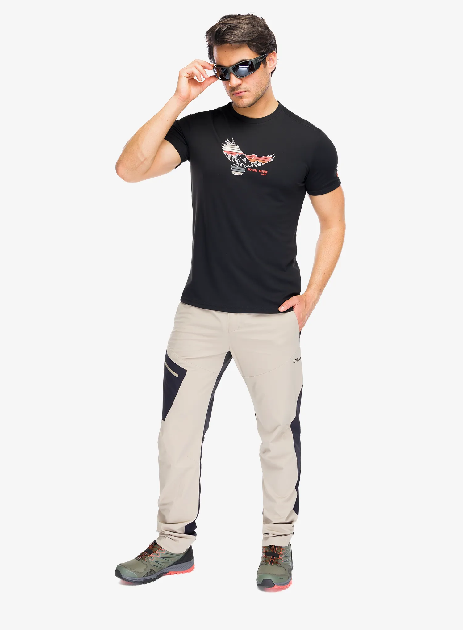 Tricou cu imprimeu CMP Poul - antracite/orange