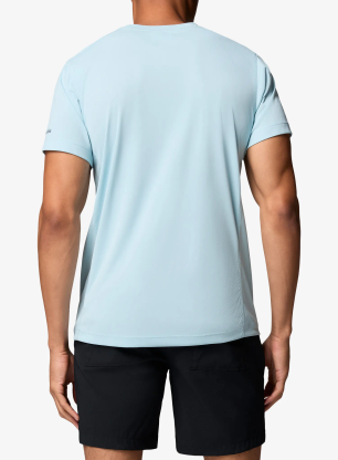 Tricou cu imprimeu Columbia Zero Rules Light S/S Graphic Crew - marine light/scripted peaks