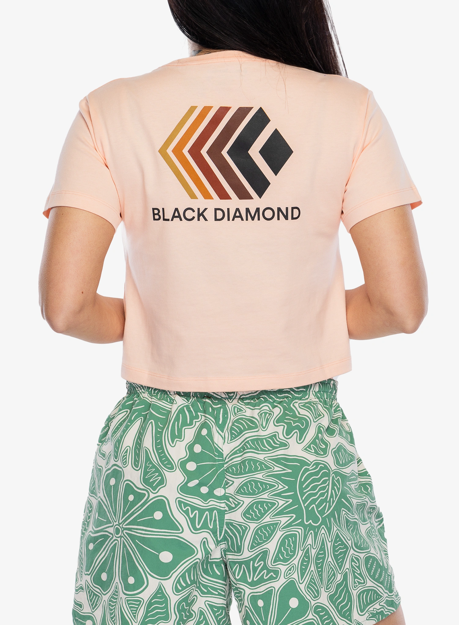 Tricou cu imprimeu femei Black Diamond Faded Crop SS Tee - alpine sunrise