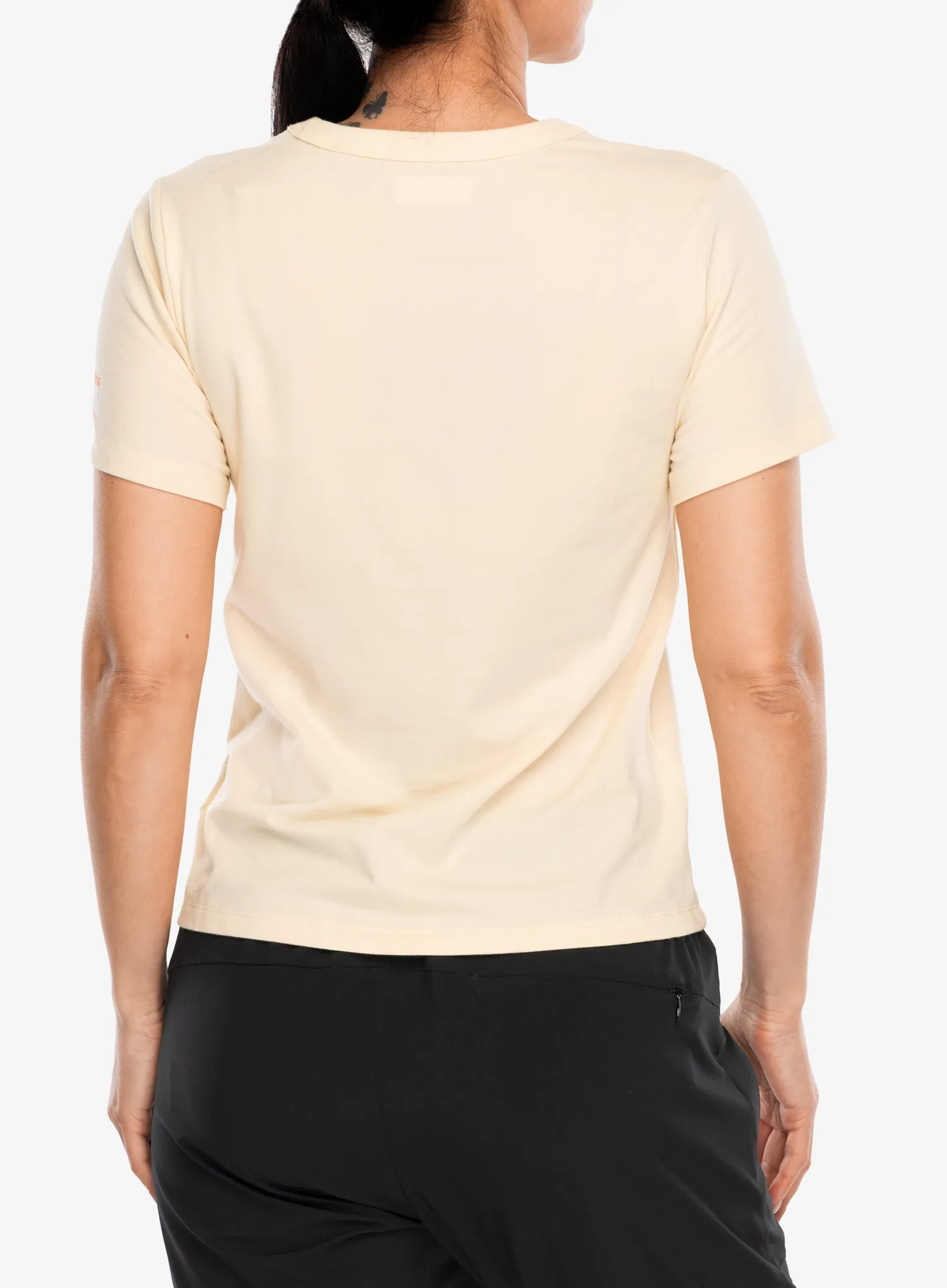Tricou cu imprimeu femei Columbia Sun Trek Graphic S/S III - lemon wash/wavy rays