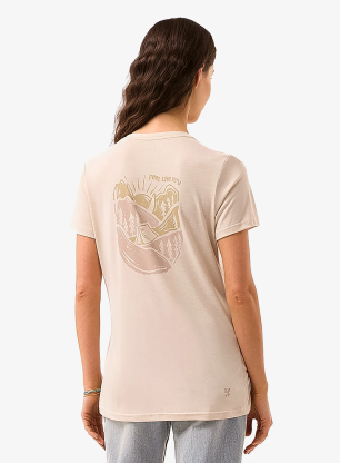 Tricou cu imprimeu femei Flov Tamala - beige/beige