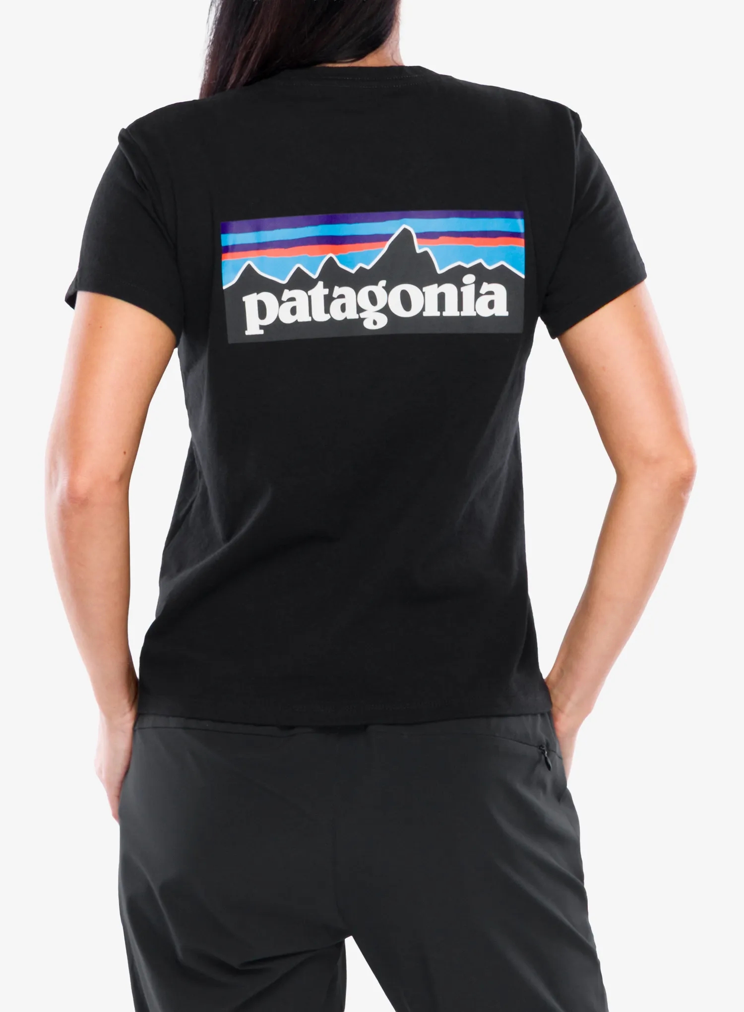 Tricou cu imprimeu femei Patagonia P-6 Logo Responsibili-Tee - black