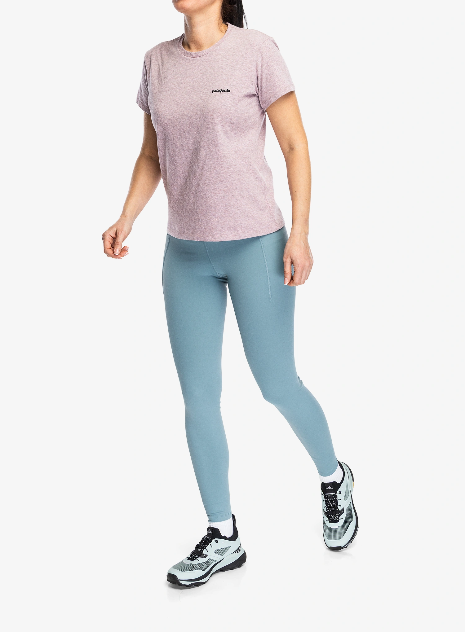 Tricou cu imprimeu femei Patagonia P-6 Logo Responsibili-Tee - quiet violet
