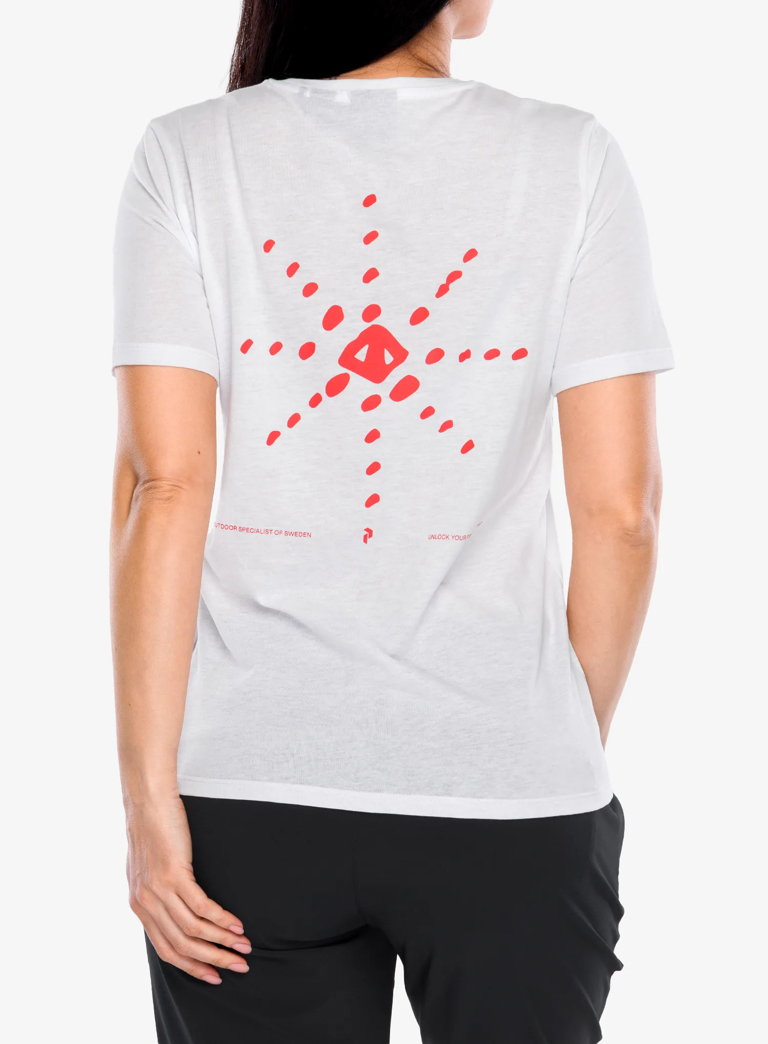 Tricou cu imprimeu femei Peak Performance Explore Graphic Tee - white