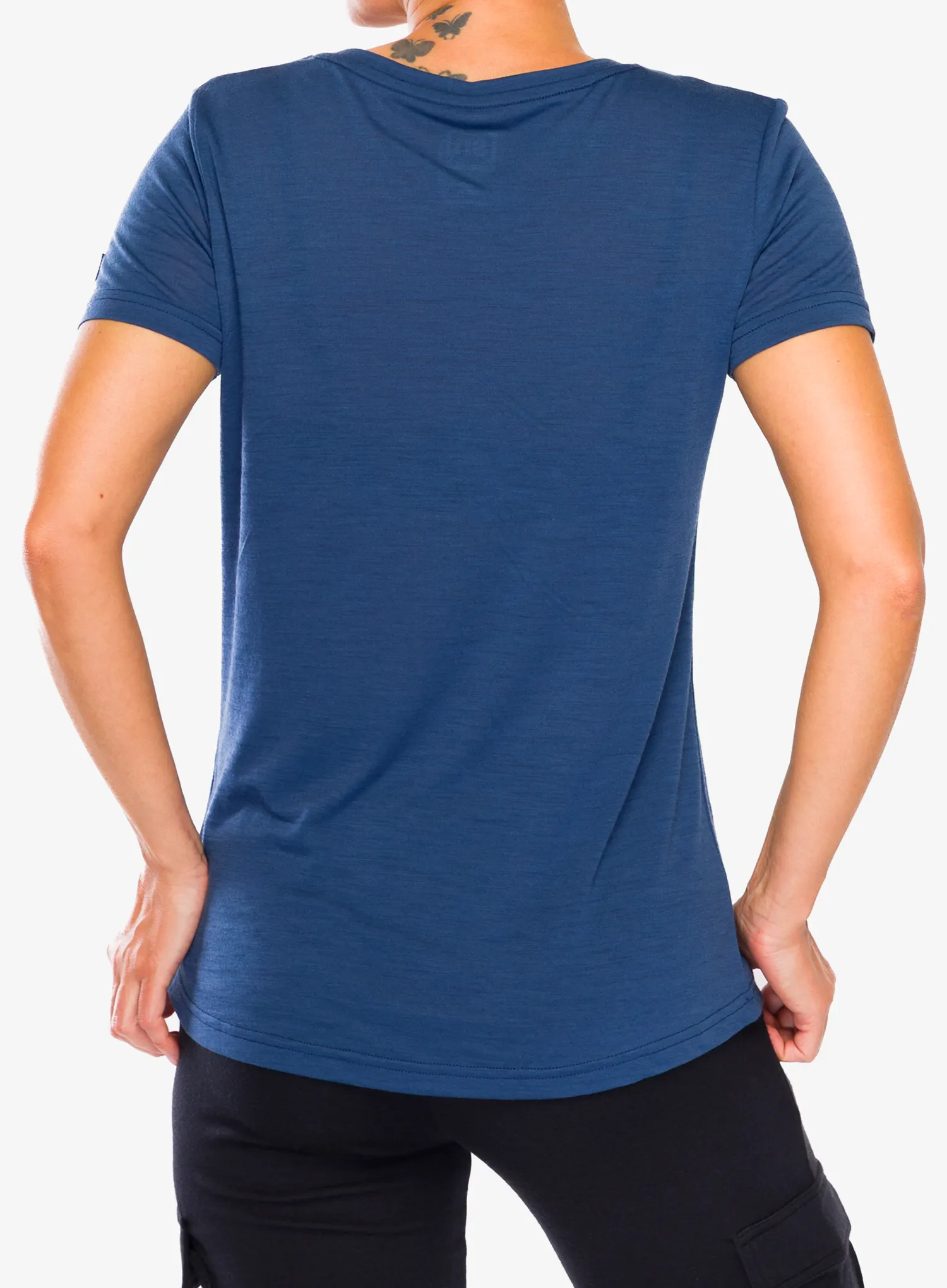 Tricou cu imprimeu femei Super.natural Tri Tee - ocean blue/feather grey