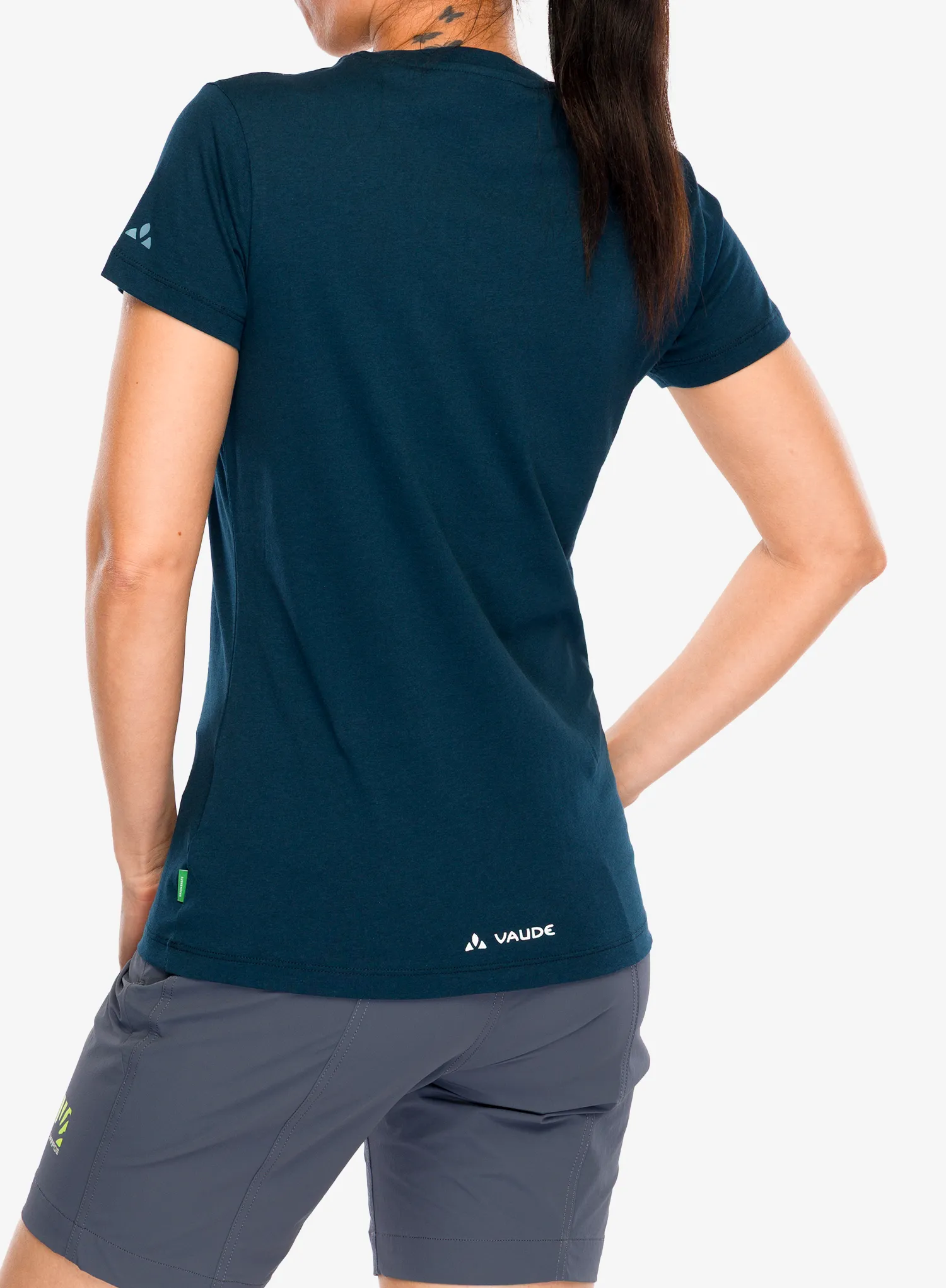 Tricou cu imprimeu femei Vaude Cyclist T-Shirt V - dark sea/blue