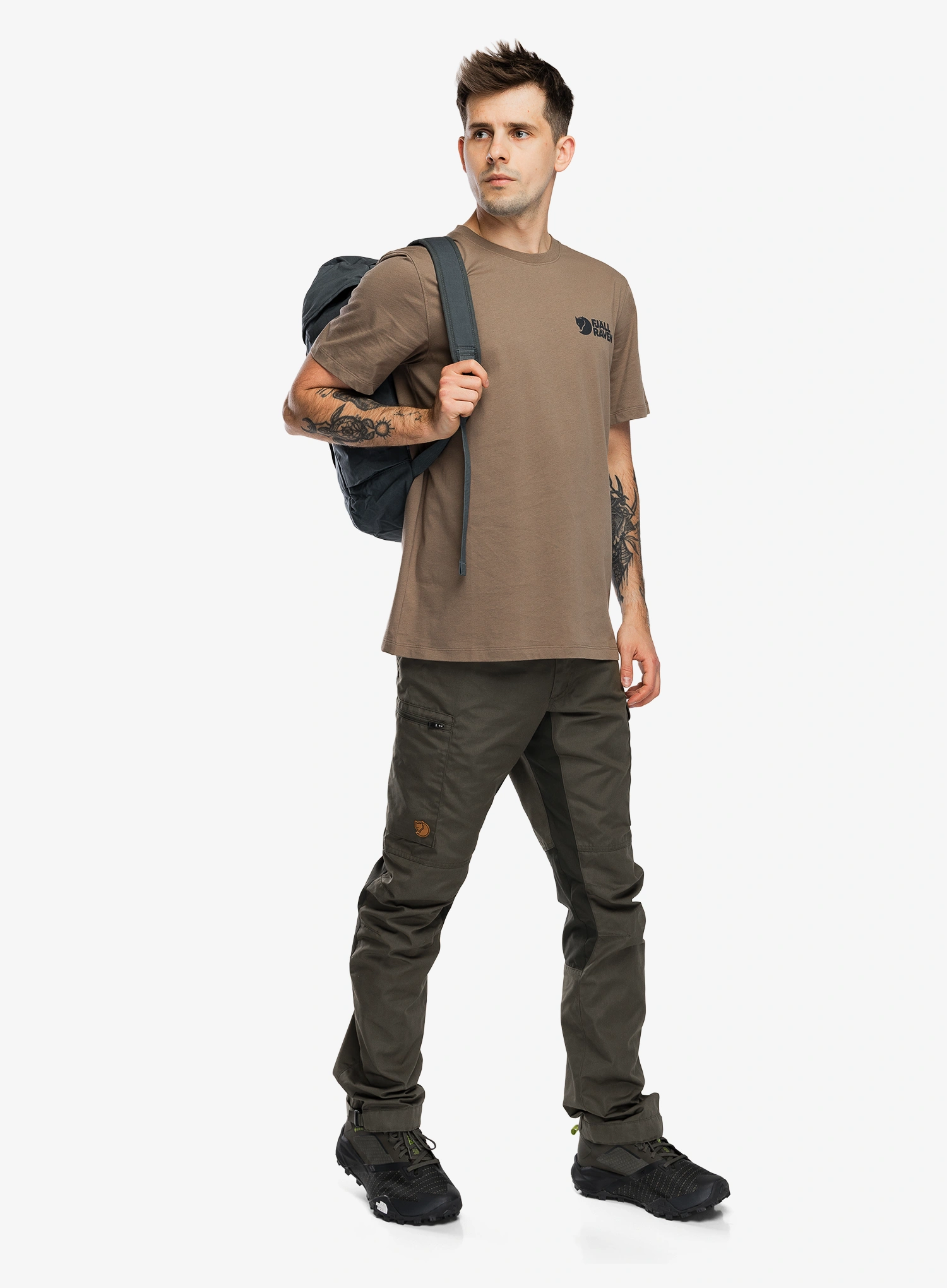 Tricou cu imprimeu Fjallraven Swedish Forest T-Shirt - suede brown
