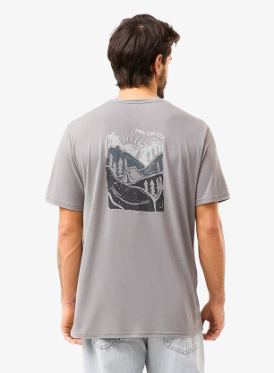 Tricou cu imprimeu Flov Timberon - light grey/dark grey