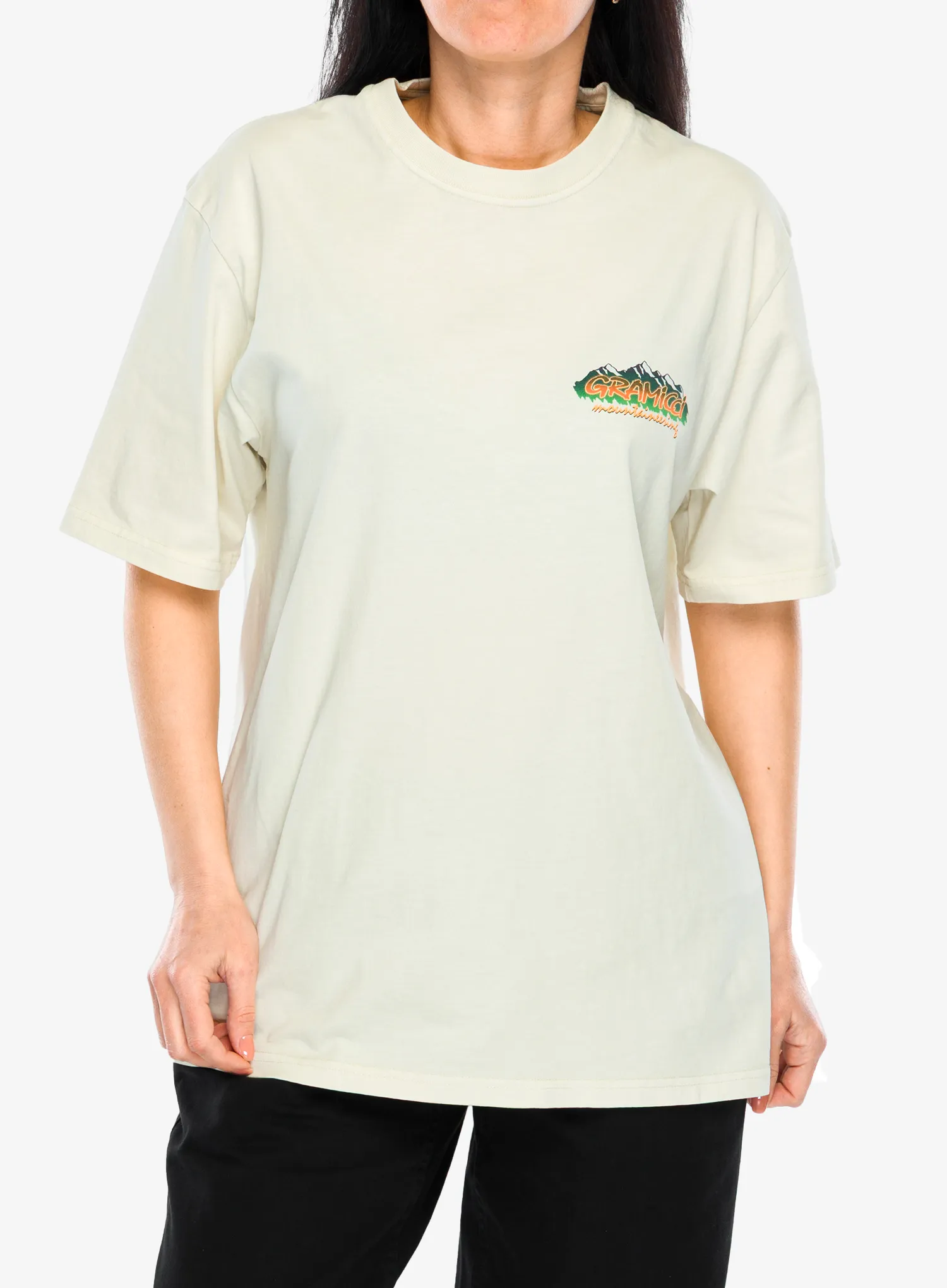Tricou cu imprimeu Gramicci Mountaineering Tee - natural pigment