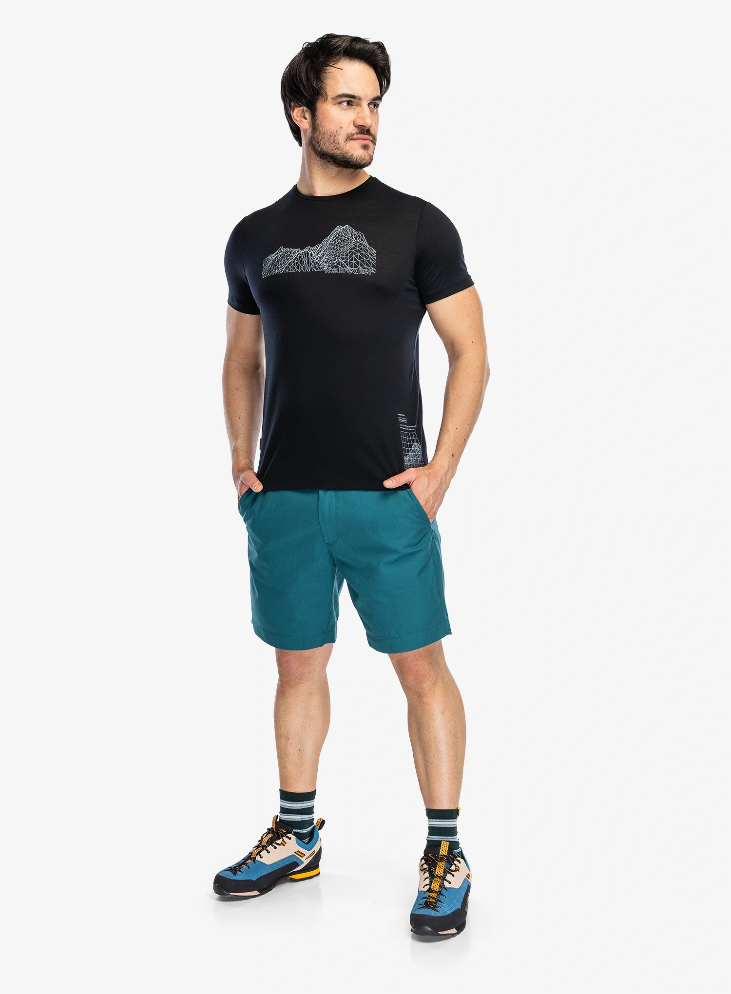 Tricou cu imprimeu Icebreaker Merino 125 Cool-Lite Sphere SS Tee Beta - black