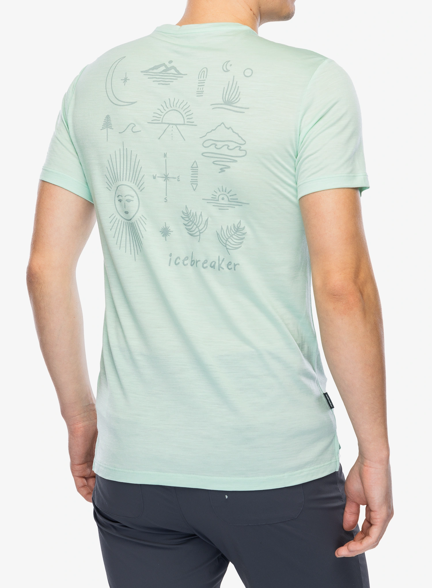 Tricou cu imprimeu Icebreaker Merino 125 Cool-Lite Sphere SS Tee Explore More - mint