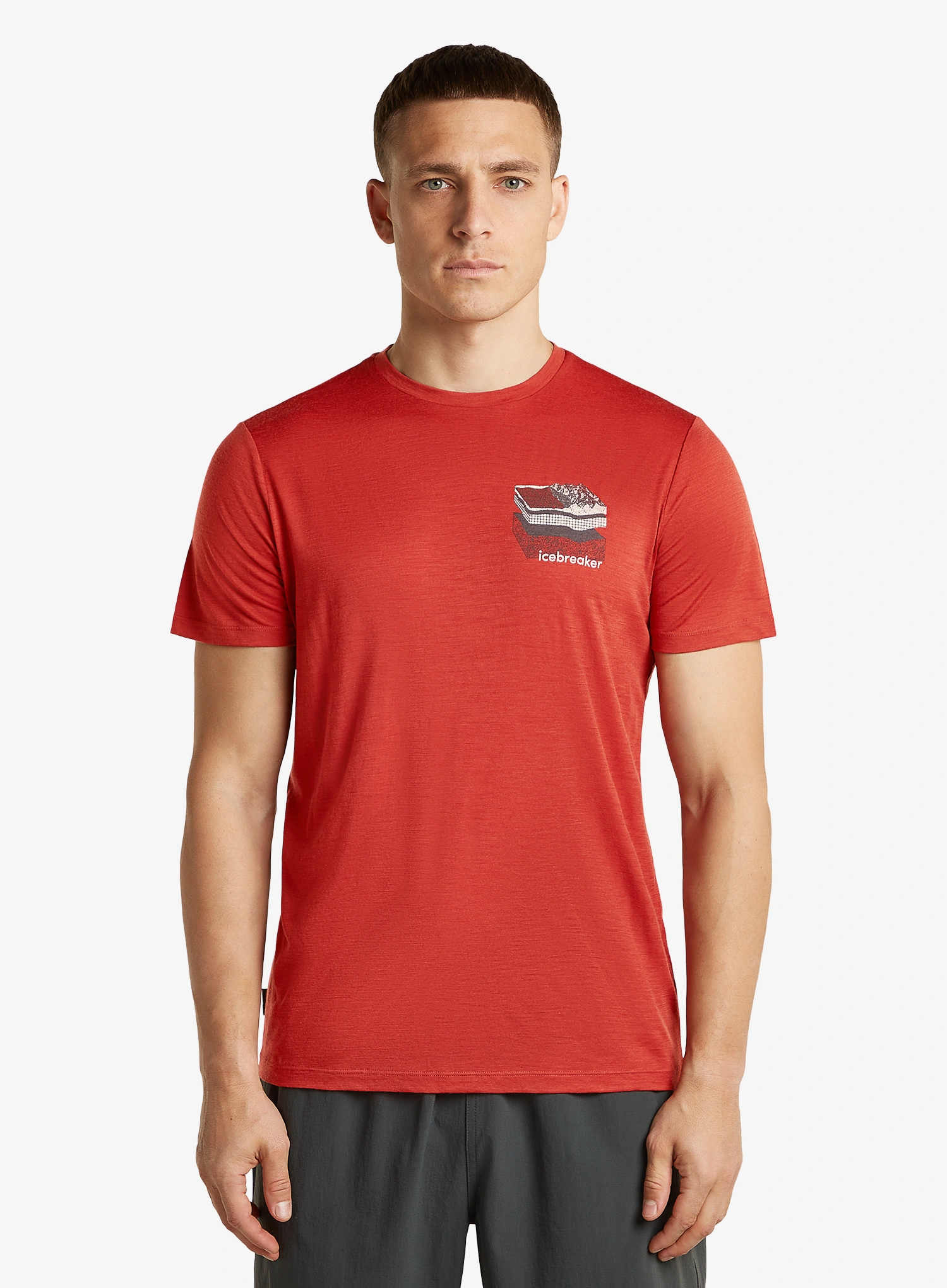 Tricou cu imprimeu Icebreaker Merino 150 Tech Lite SS Tee Evolving Layers - agate