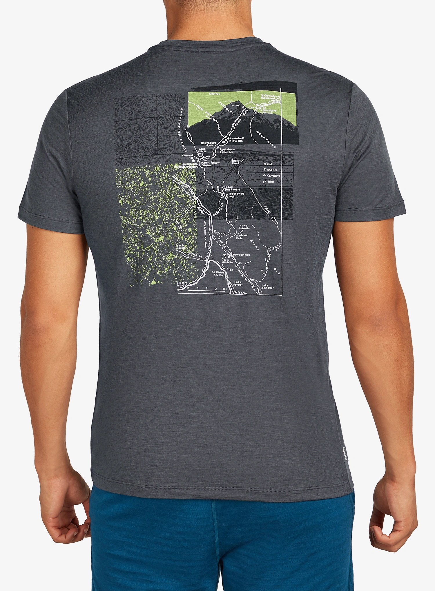Tricou cu imprimeu Icebreaker Merino 150 Tech Lite SS Tee Infographic - obsidian
