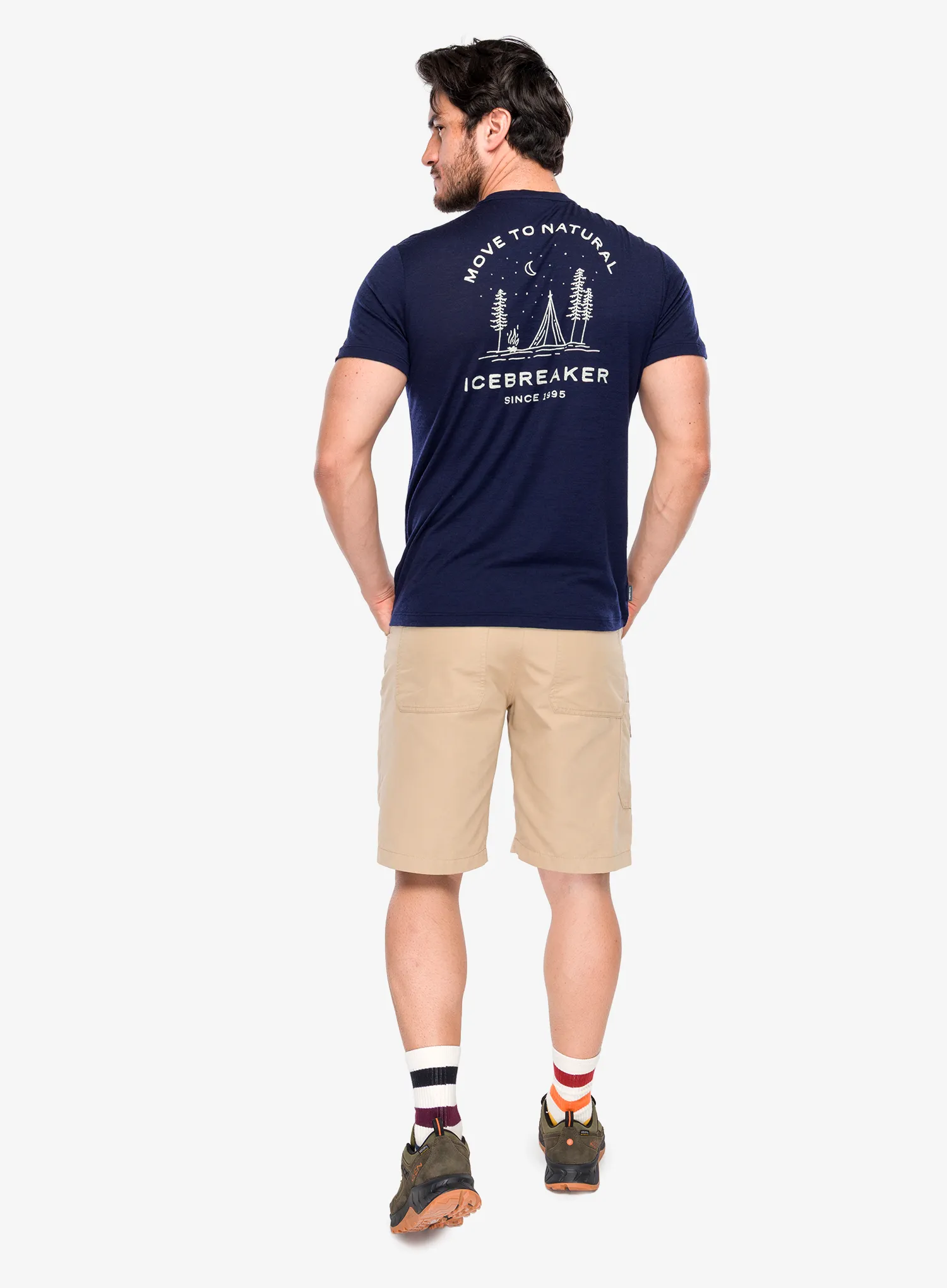 Tricou cu imprimeu Icebreaker Merino 150 Tech Lite SS Tee Peaceful Pass - midnight navy
