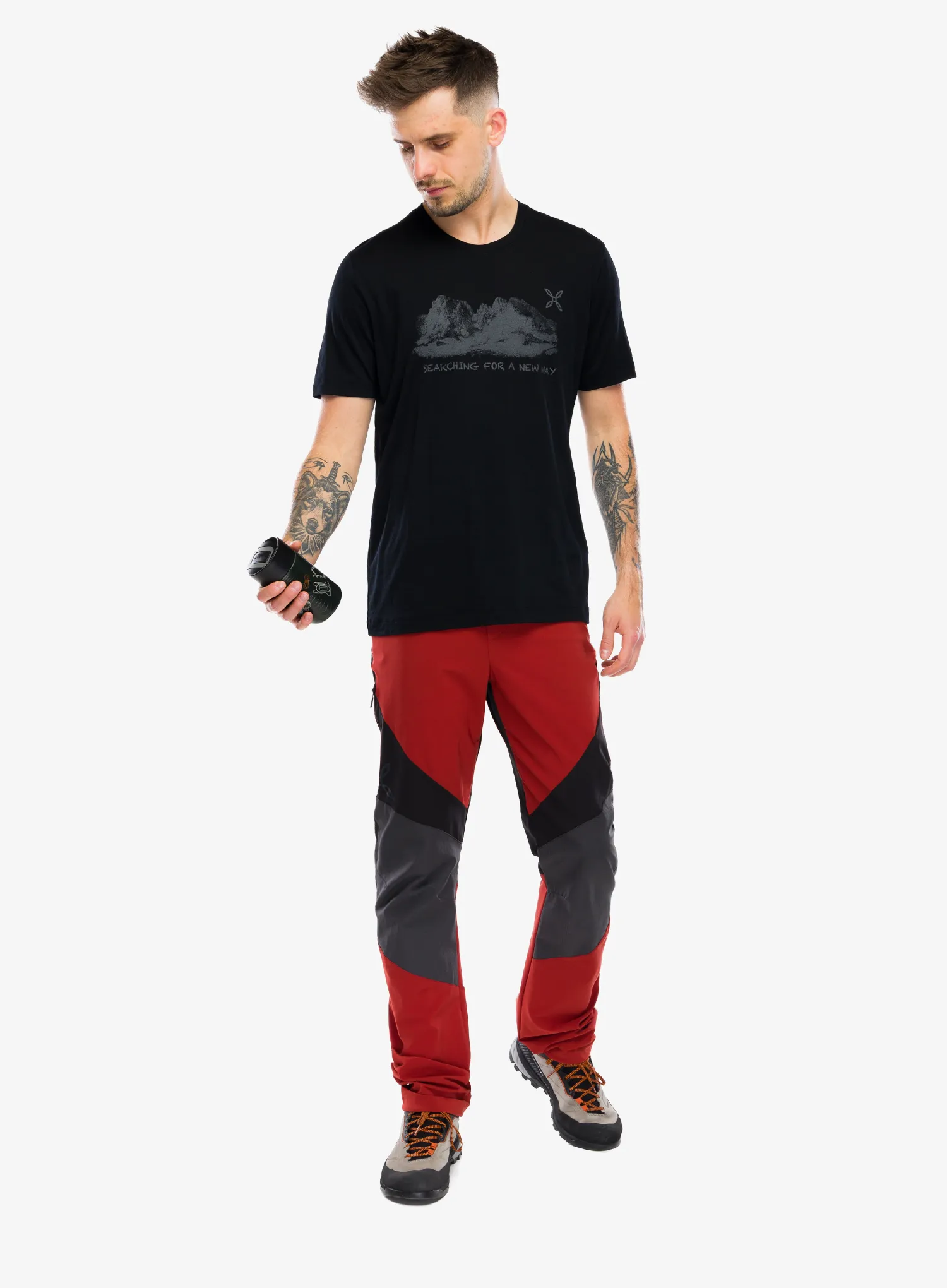 Tricou cu imprimeu Montura Peaks Merino T-Shirt - black