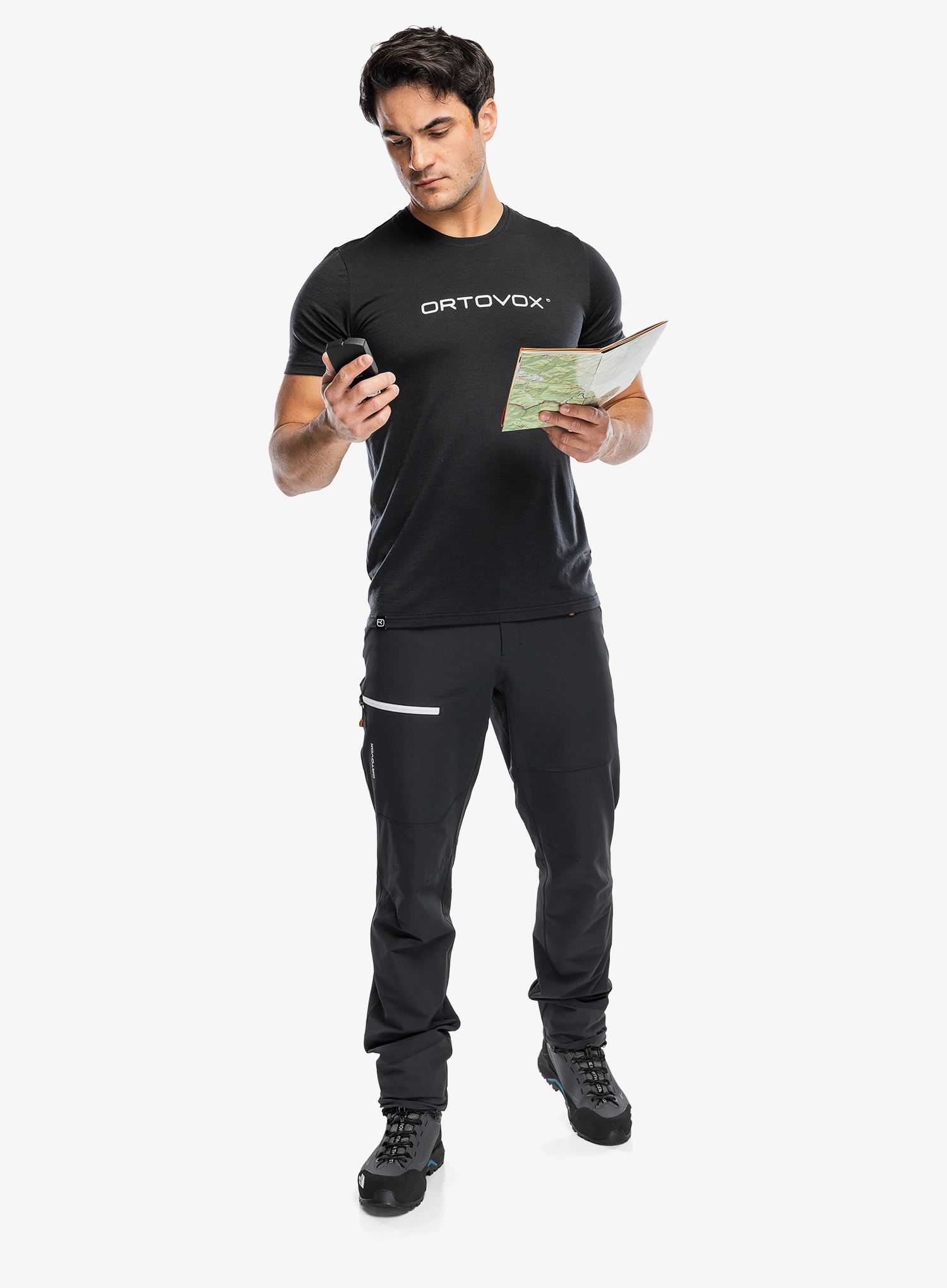 Tricou cu imprimeu Ortovox 150 Cool Brand TS - black raven