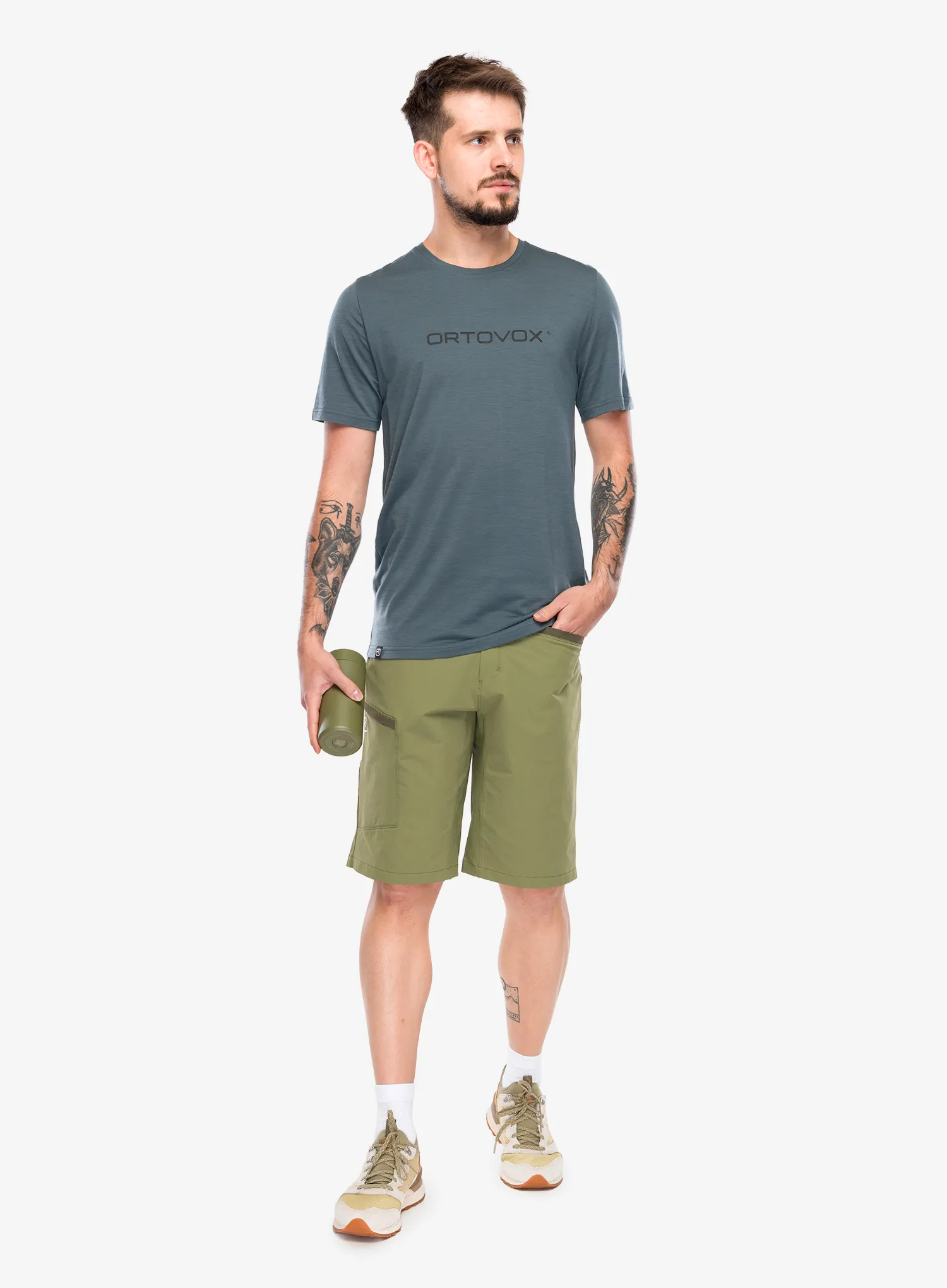 Tricou cu imprimeu Ortovox 150 Cool Brand TS - dark arctic grey