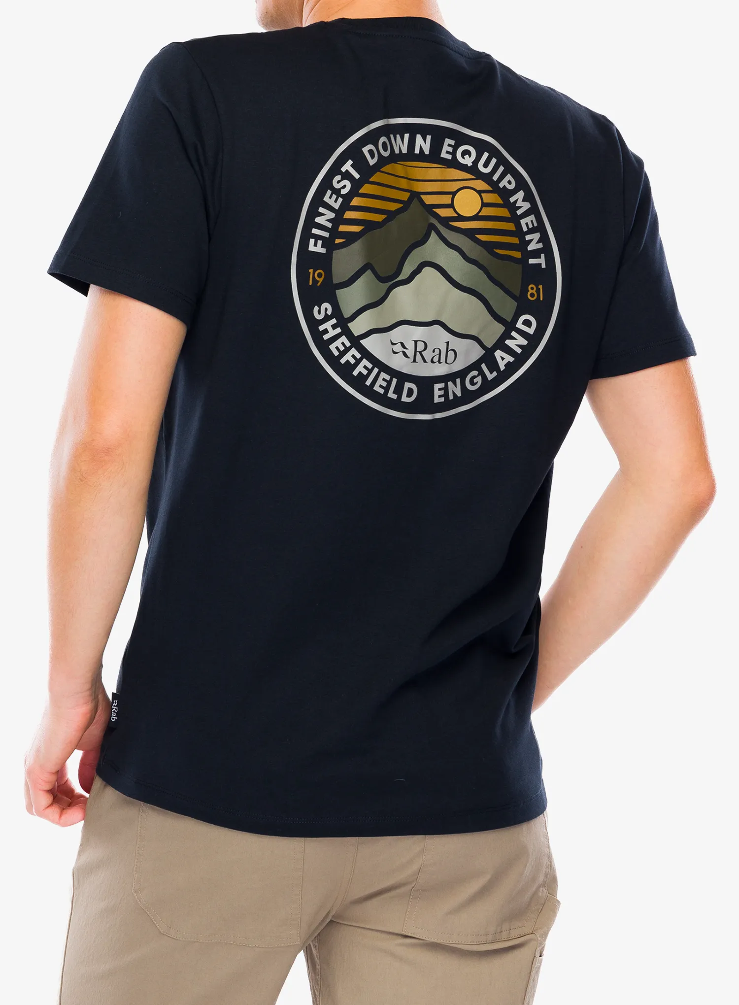 Tricou cu imprimeu Rab Basecamp 3 Peak Tee - beluga