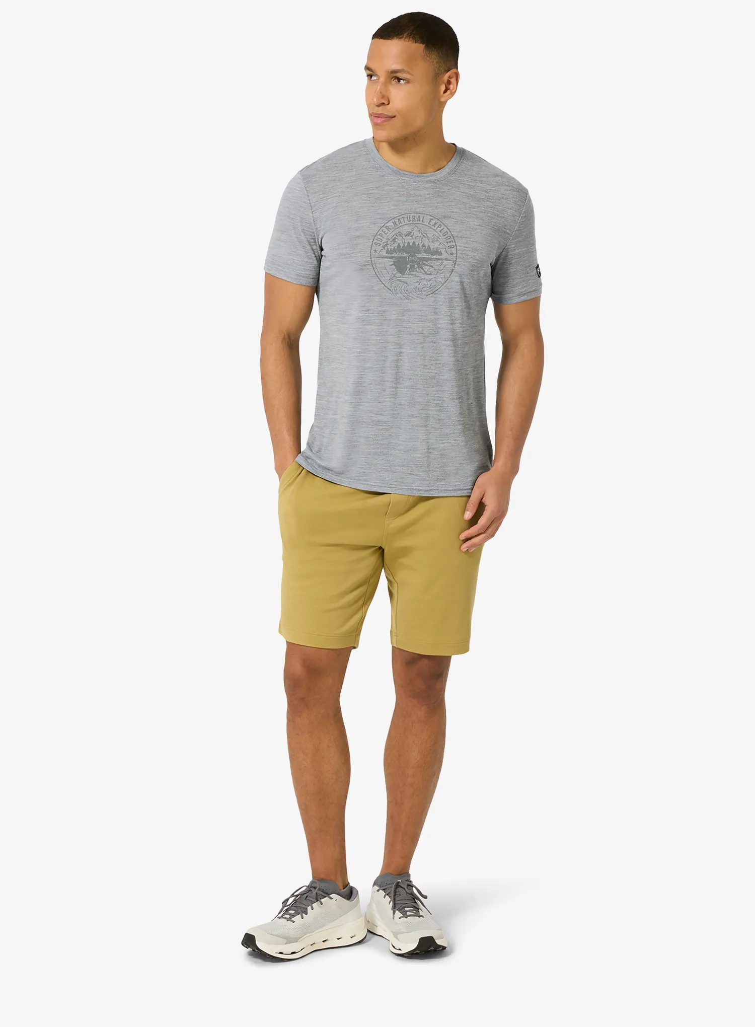 Tricou cu imprimeu Super.natural Exploring Tee - c.mere grey mel/c.mere gry mel