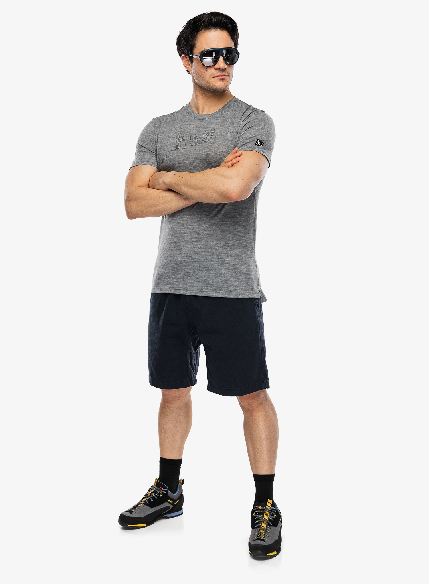 Tricou cu imprimeu Super.natural Hiking Tee - c.mere grey mel/c.mere gry mel