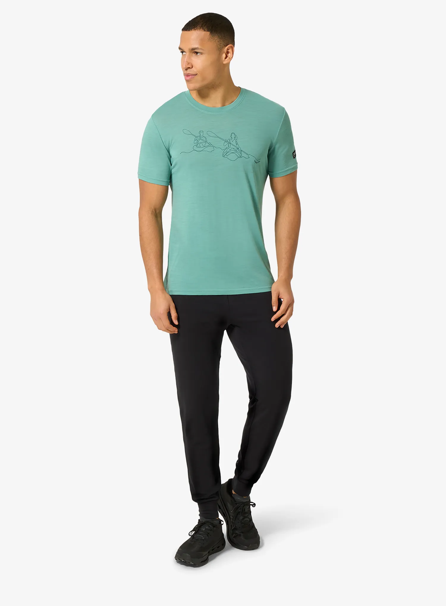 Tricou cu imprimeu Super.natural Kanulines Tee - lagoon green/blueberry