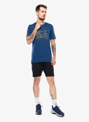 Tricou cu imprimeu Super.natural Wander Wheel Tee - ocean blue/dried tobacco