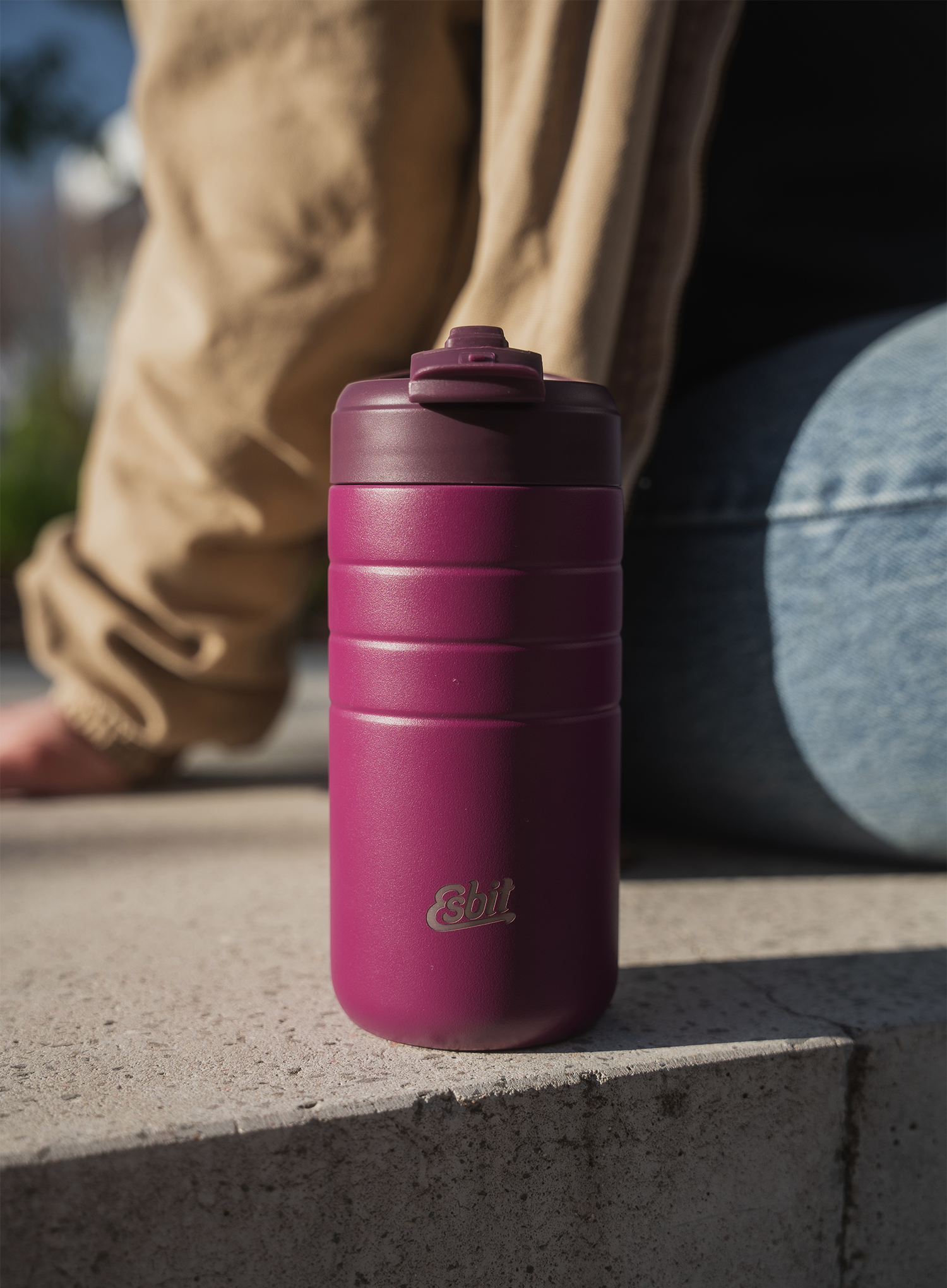 Cana termica Esbit Majoris Thermo Mug Flip Top 450ml - berry
