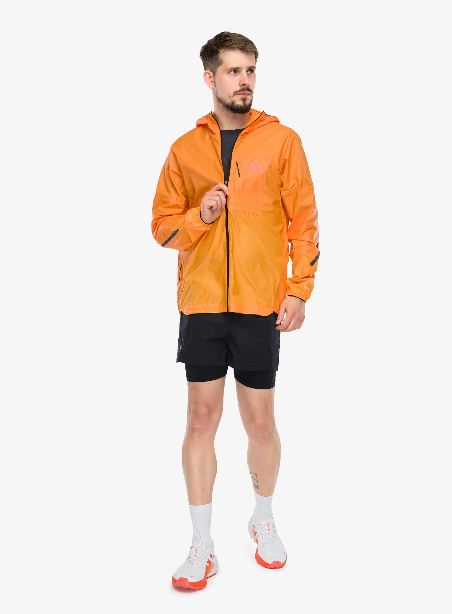 Geaca alergare adidas TERREX Xperior CLIMA365 Light Windweave Jacket - impact orange/pure tangerine